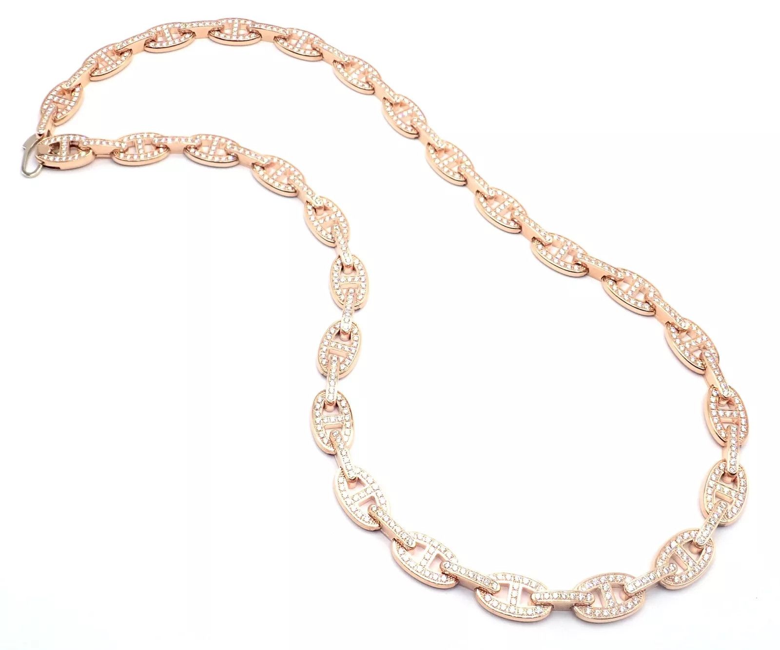 Hermes Chaine d'ancre Enchaine 18k Gold Diamond Link Necklace Size ONE SIZE - 6 Thumbnail