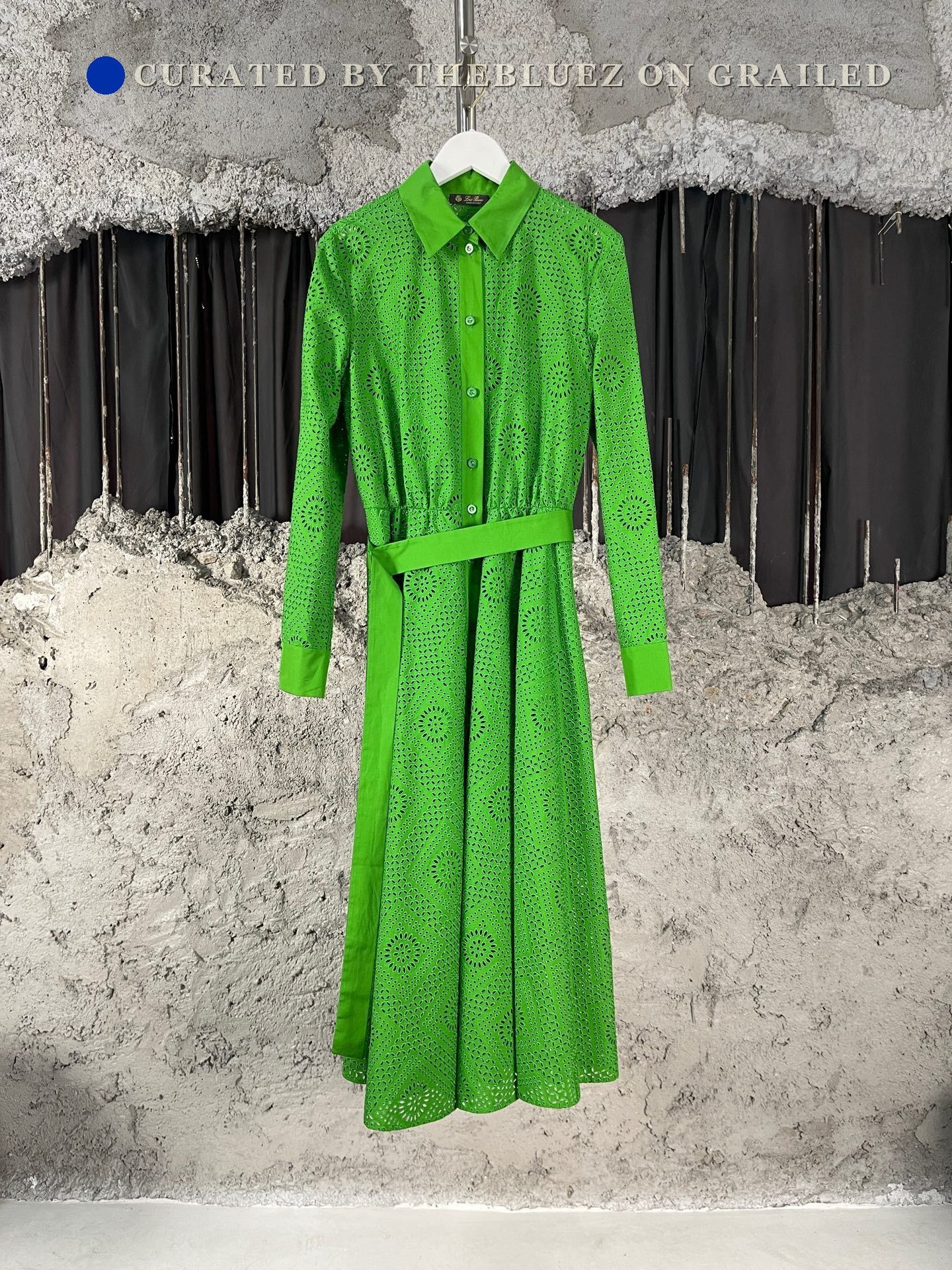 Loro Piana Loro Piana Green Long-Sleeved Midi Dress