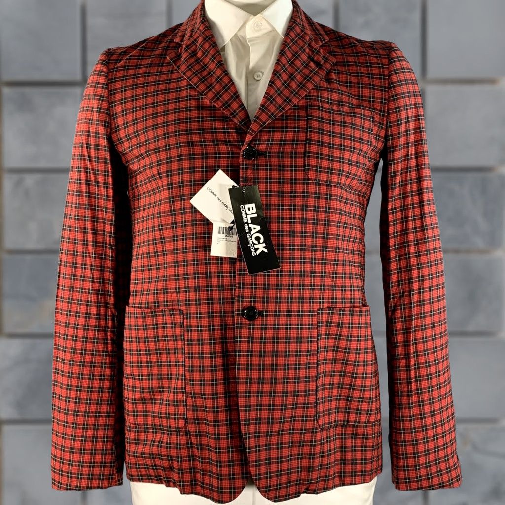 Comme des Garcons Girl COMME des GARCONS BLACK Sport Coat Chest Size L Red Plaid Cotton Notch Lapel Mens Size US L / EU 52-54 / 3 - 1 Thumbnail