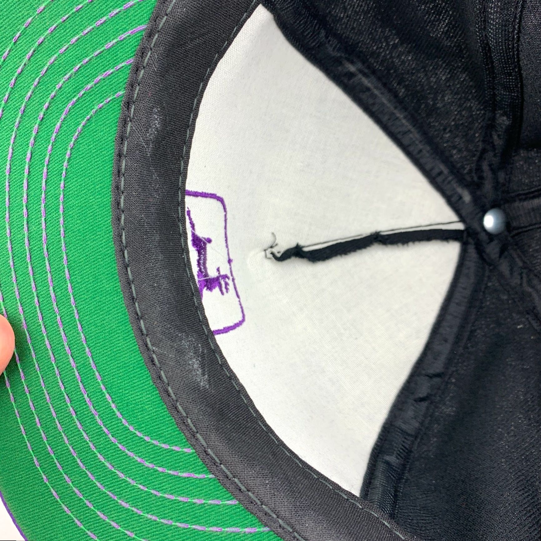 John Deere VINTAGE Swingster Hat Cap 80s John Deere Embroidered Purple Black Snapback One Size Mens Womens Boys Girls Size ONE SIZE - 6 Thumbnail