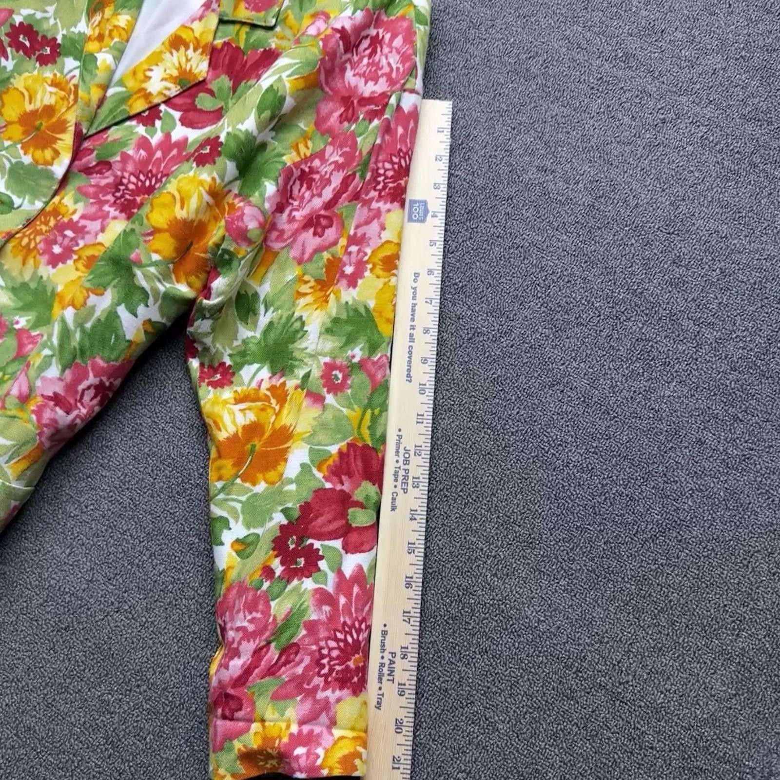 Alexander McQueen VTG Alex Floral Retro Blazer Womens 8 Multicolor Artsy Bold Size M / US 6-8 / IT 42-44 - 7 Thumbnail