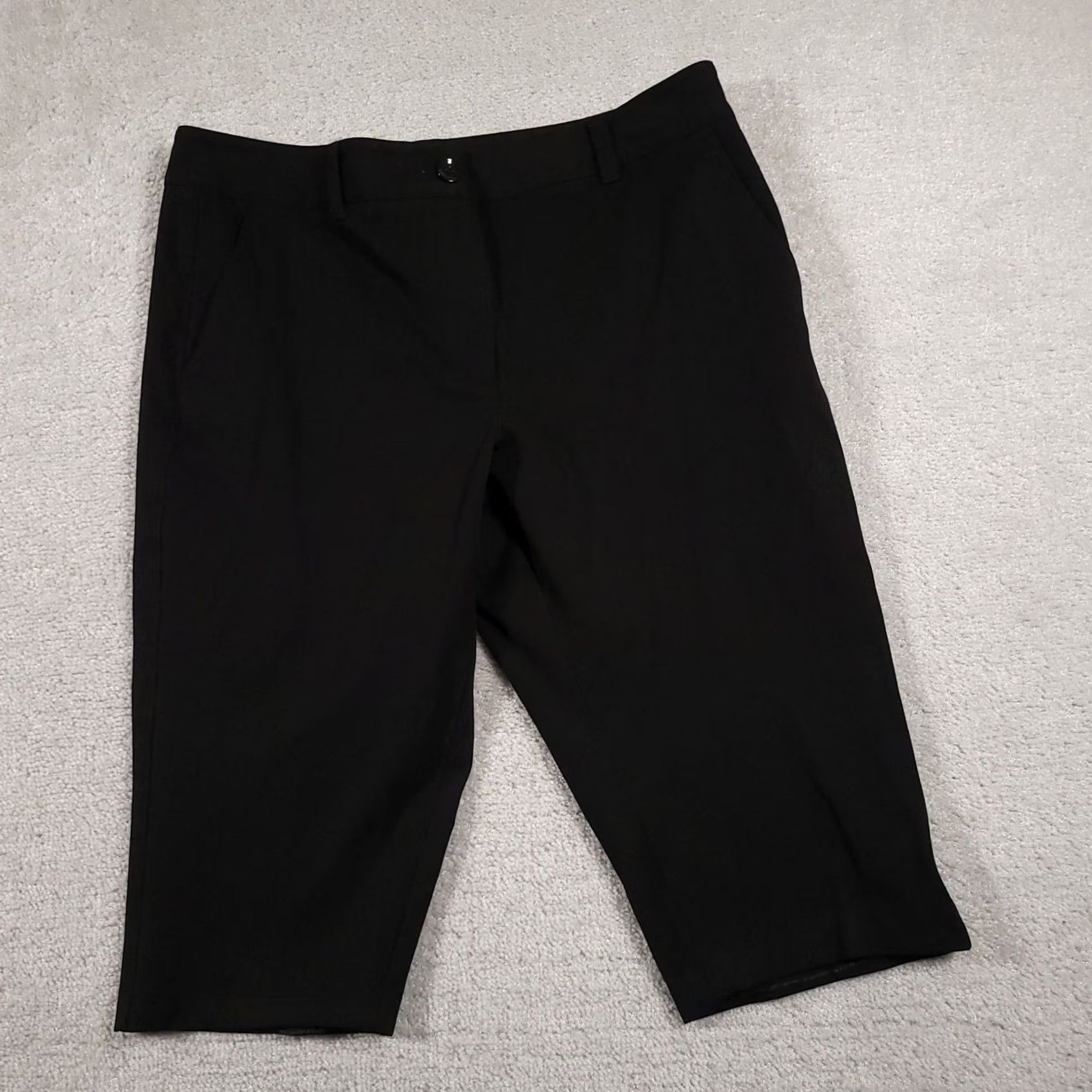 Talbots Talbots Womens 12 Black Cropped Stretch Pants Crop Capri Office Career Dress Size 34" / US 12 / IT 48 - 2 Thumbnail