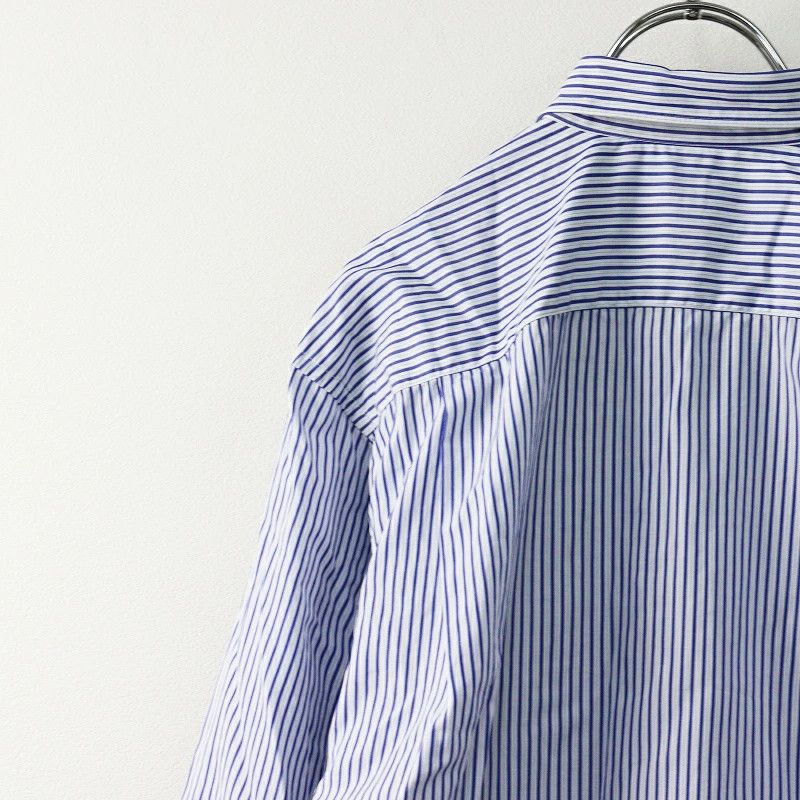 Comme des Garcons SHIRT Shirt Border Stripe Patchwork Cotton Button Up Saxe Blue Size US S / EU 44-46 / 1 - 4 Thumbnail