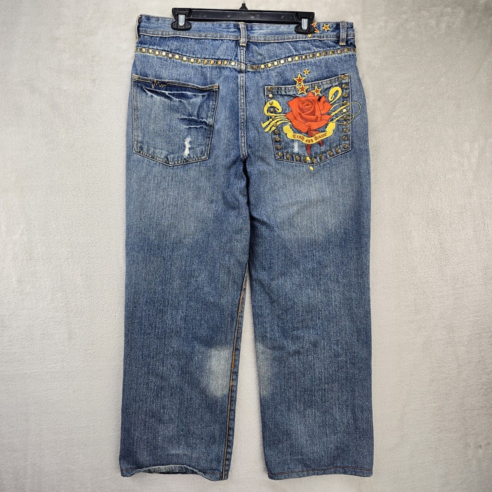 Sean John Sean John Baggy Jeans 36x27 Floral Embroidery Studded Y2K Size US 36 / EU 52 - 7 Thumbnail