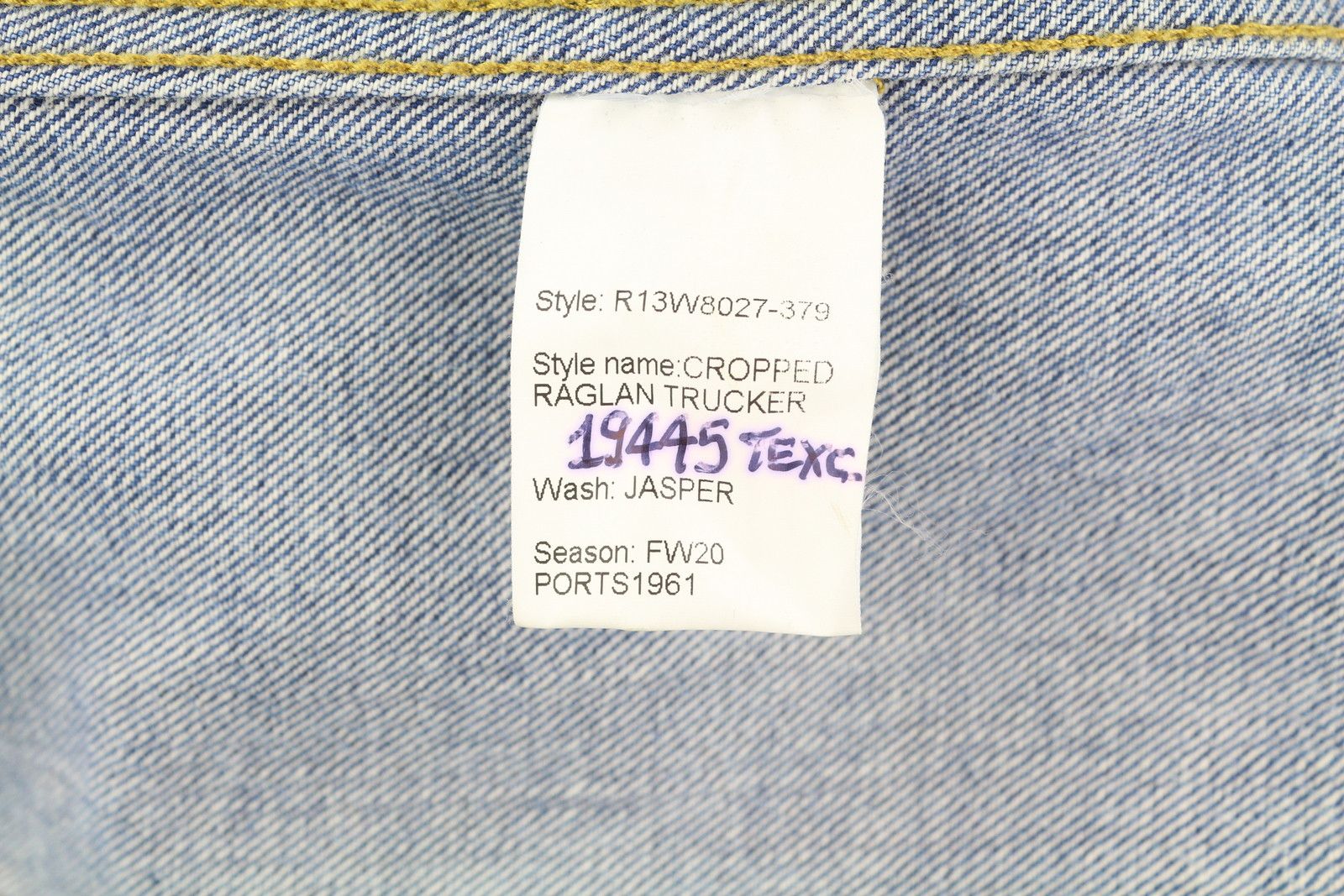 R13 CROPPED RAGLAN TRUCKER M Jasper Oversized Faded Denim 86160 Size M / US 6-8 / IT 42-44 - 8 Thumbnail