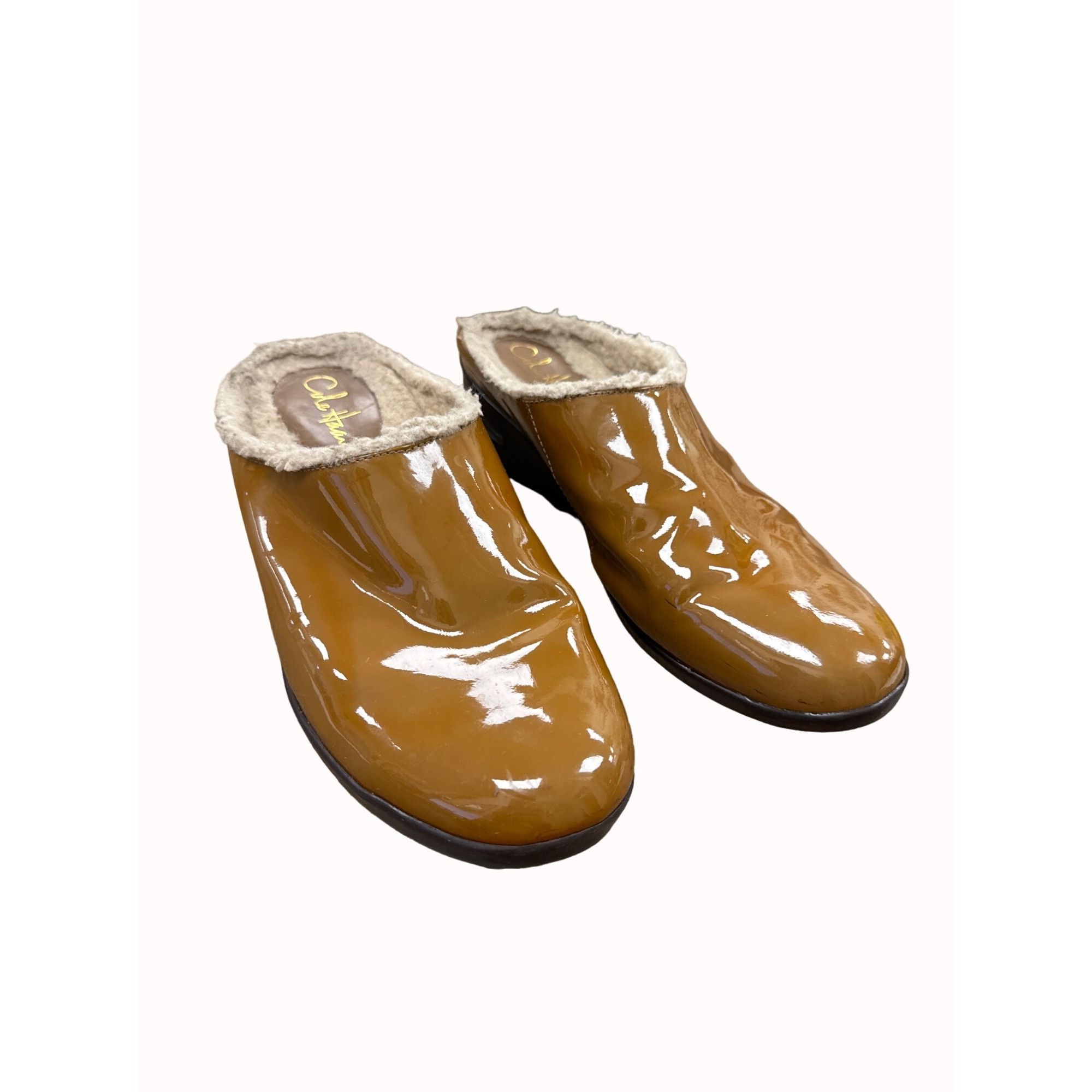 Cole Haan Cole Haan women’s brown patent leather lined slip clogs sho Size US 10 / IT 40 - 1 Thumbnail