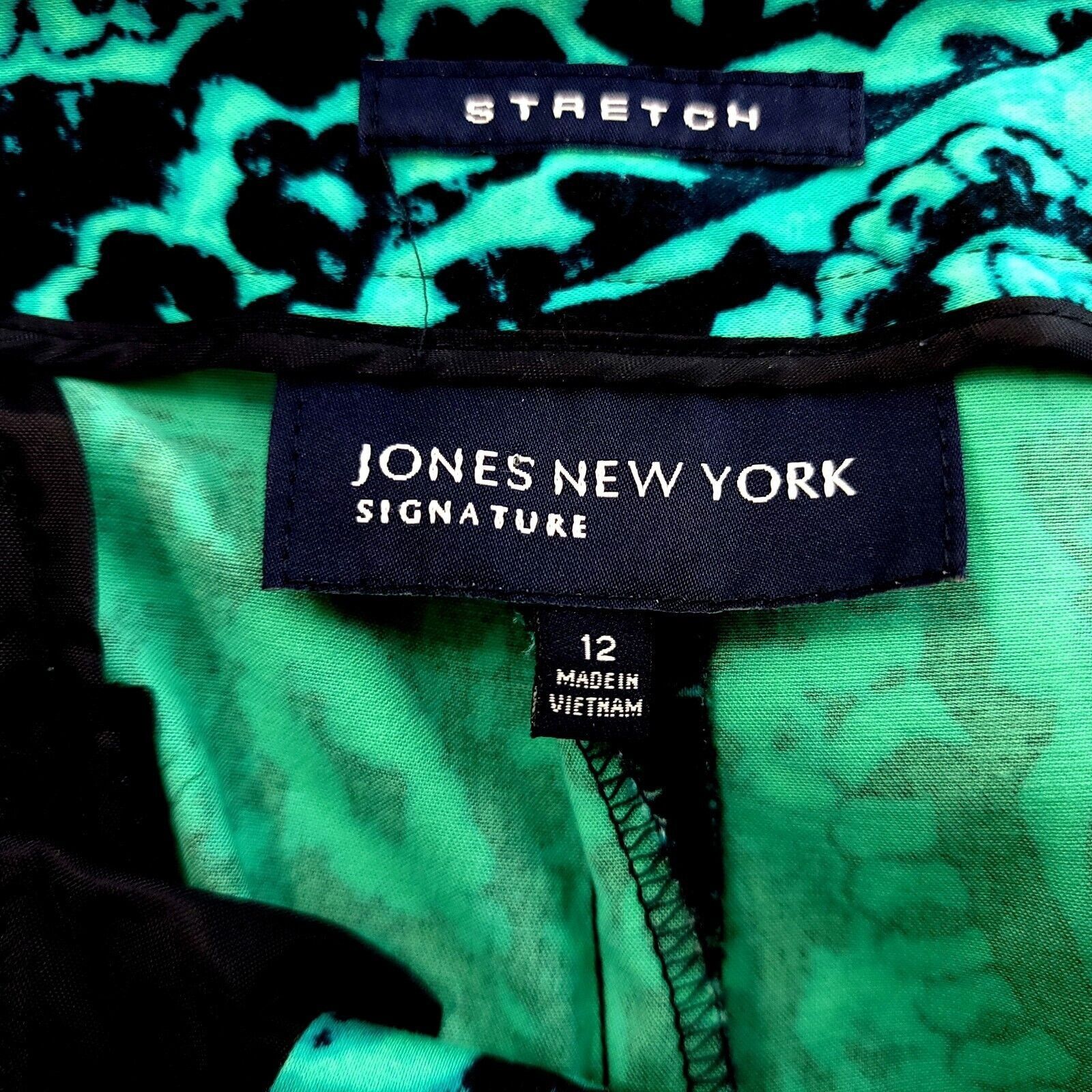 Jones New York Jones New York Signature Stretch Green Blue Paisley High Ris Size 33" - 4 Thumbnail