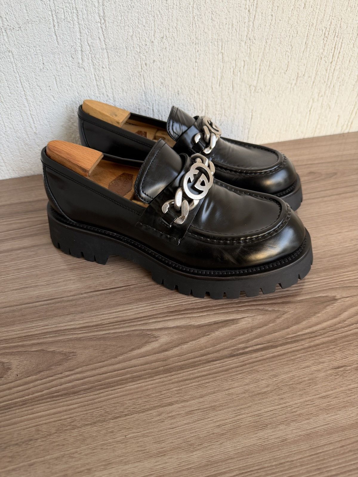 Gucci GG chain lug sole loafers Size US 8 / EU 41 - 3 Thumbnail