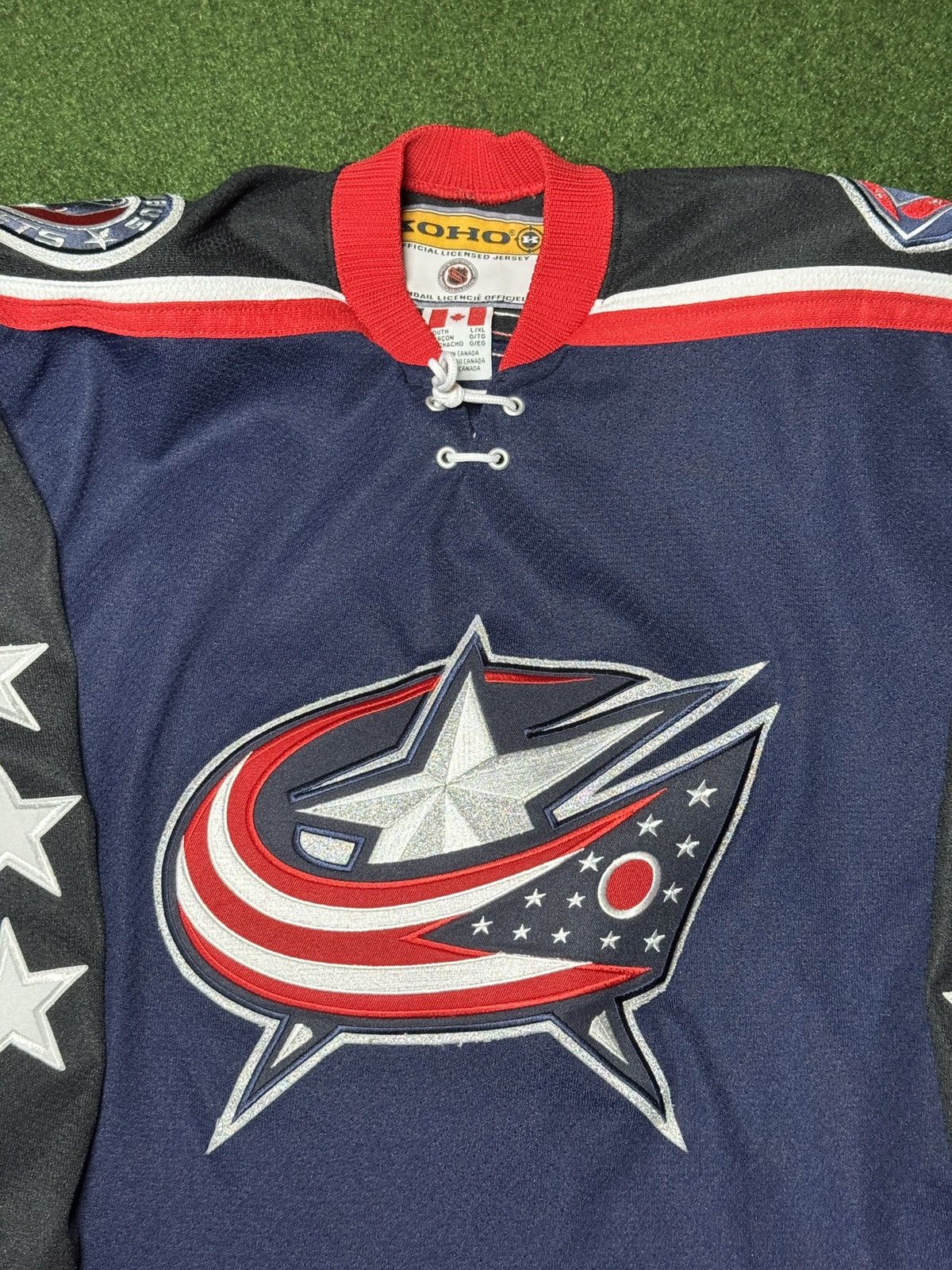 Koho × NHL × Vintage Vtg Koho Columbus Blue Jackets Boys L/XL Adult Small Jersey Size US S / EU 44-46 / 1 - 2 Thumbnail
