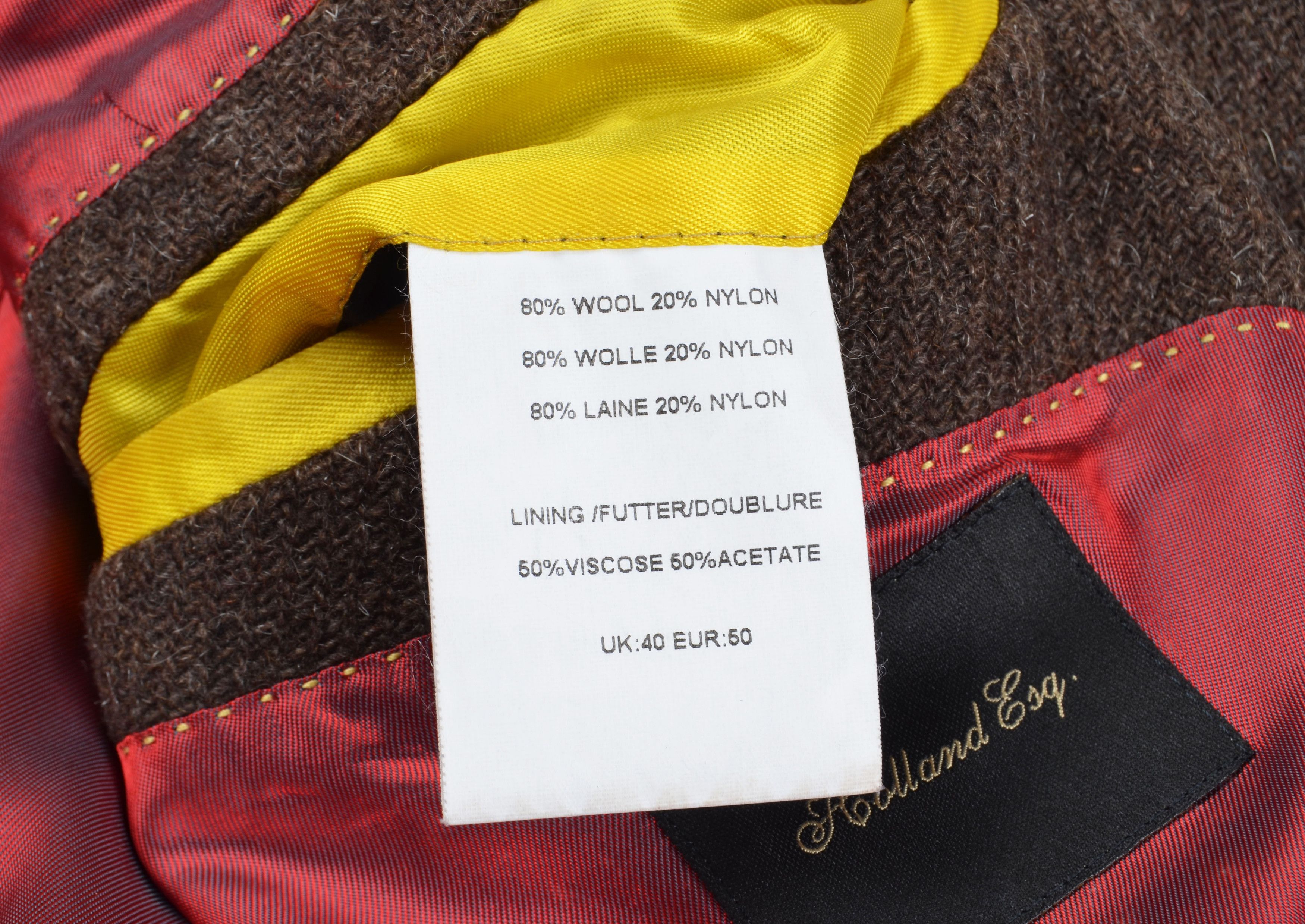 Other Holland Esquire Tweed Wool Leather Elbow Tailored Blazer Size 50R - 8 Thumbnail
