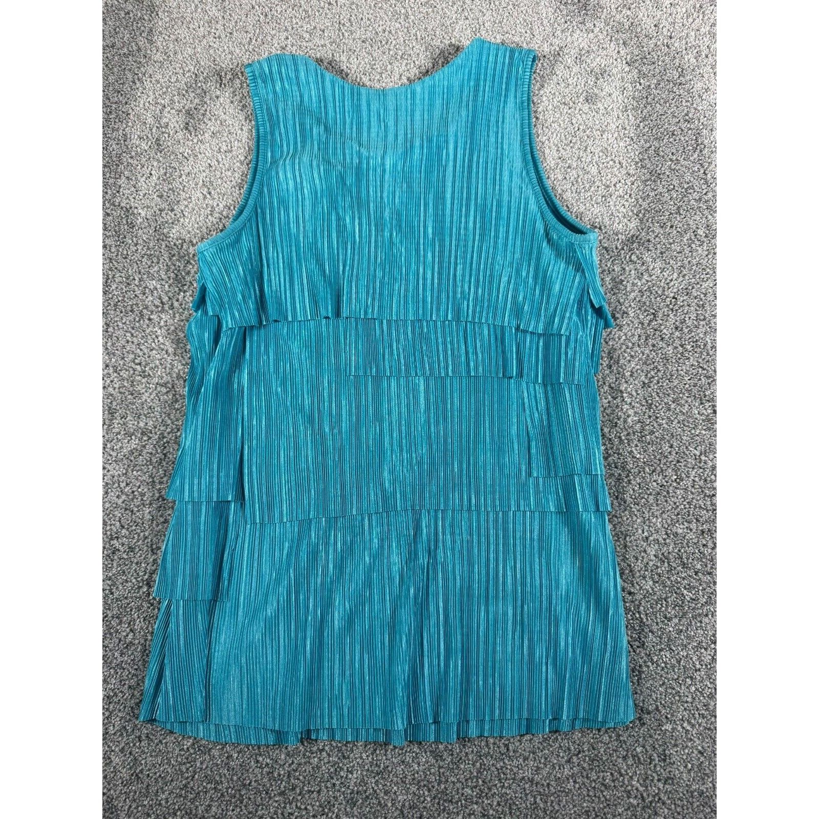 Other Tiered Tank M Textured Pleated Satin Party Festival Retro Size M / US 6-8 / IT 42-44 - 5 Thumbnail