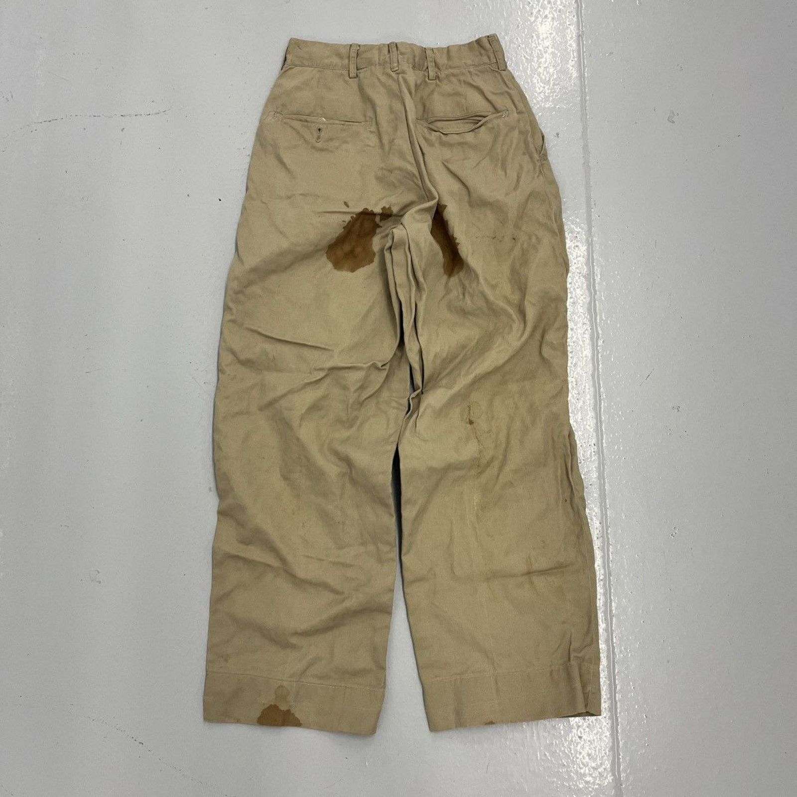 Vintage Vintage WW2 Tan Military Canvas Sanforized Chinos 25x27 Size 25" / US 0 / IT 36 - 3 Thumbnail