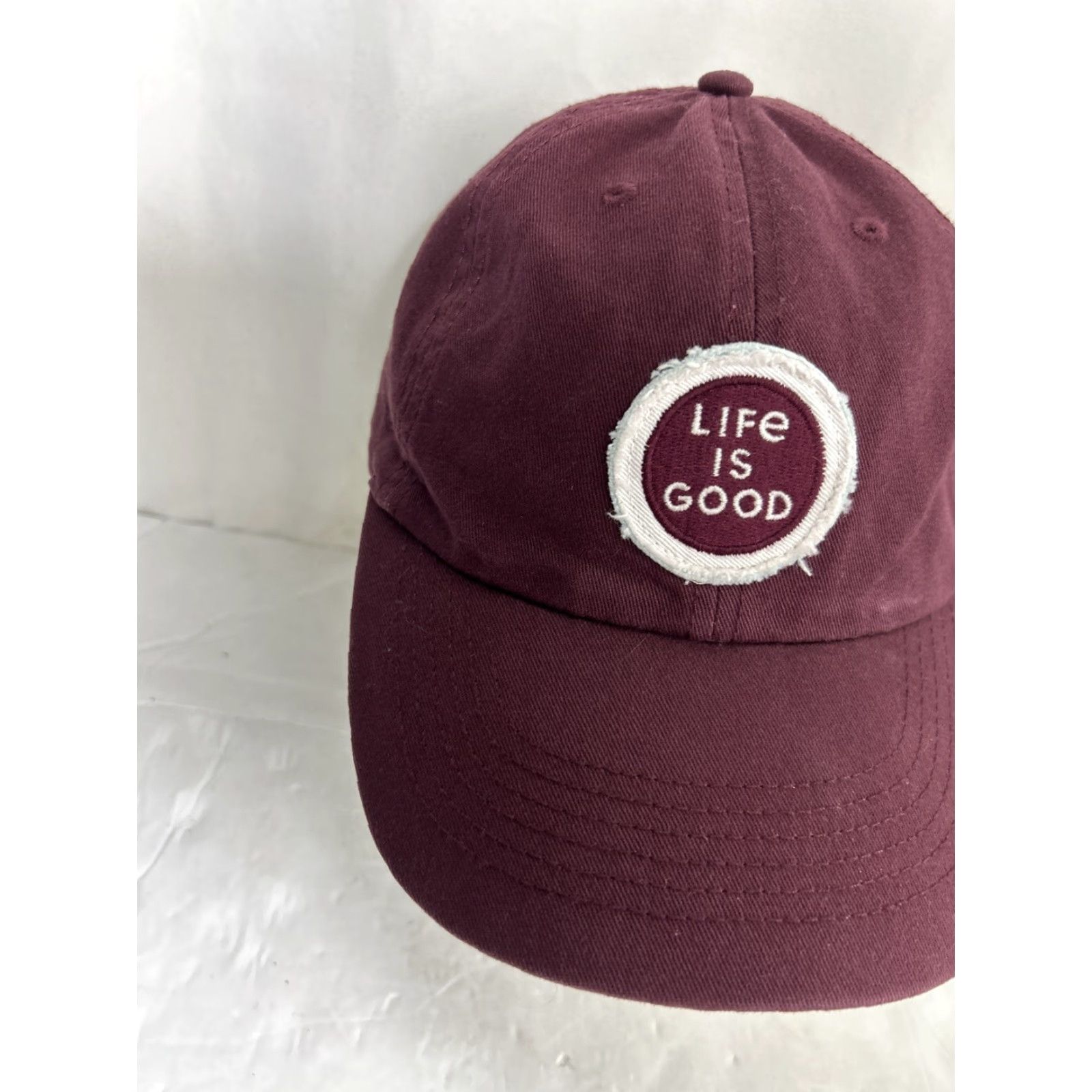 Life is Good Life Is Good Baseball Cap Mens One Size Adjustable Maroon White Dad Hat / Cap Size ONE SIZE - 4 Thumbnail