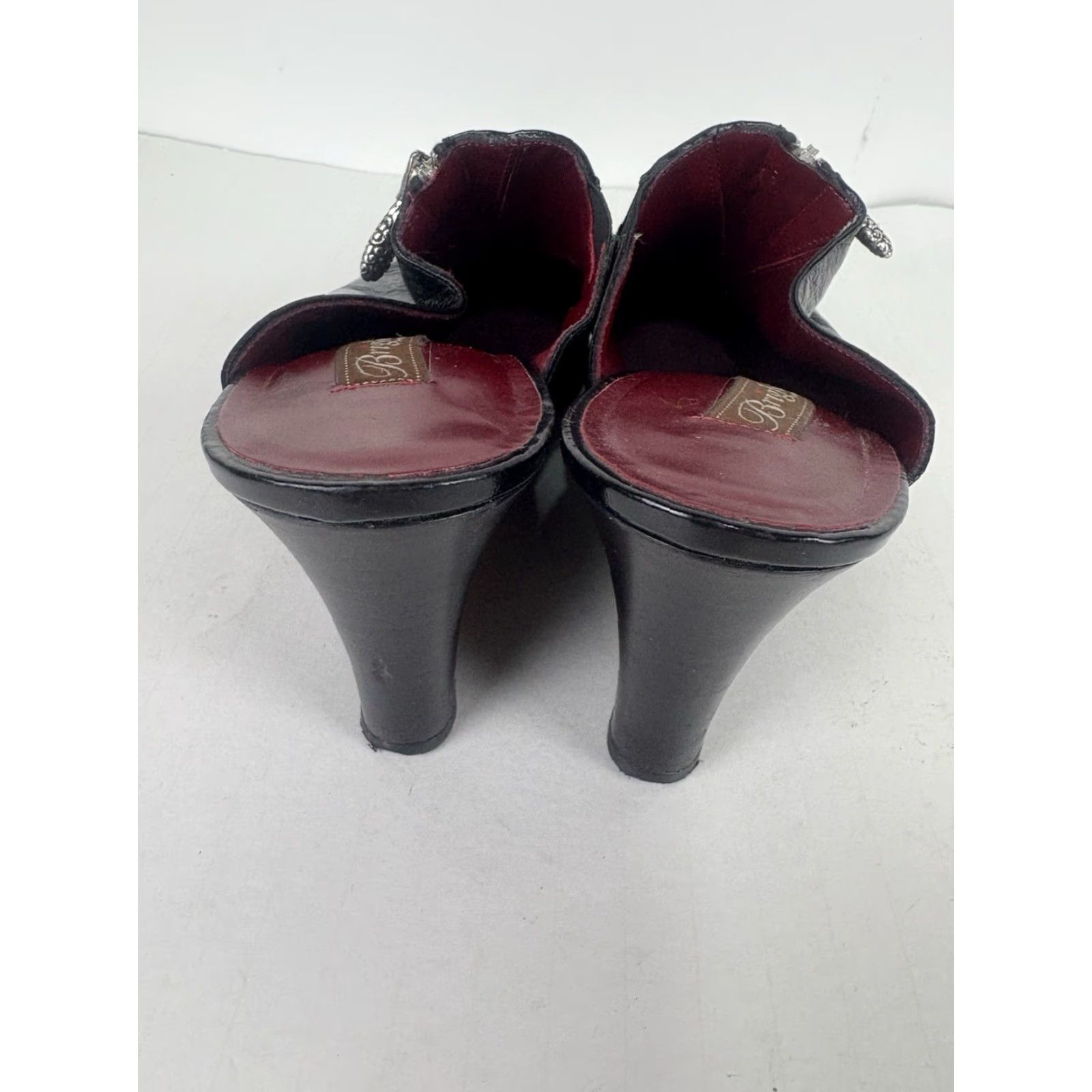 Brighton VINTAGE Brighton Women's Wedge Mule 3in Patent Leather Black Size 10M Casual Workwear Size US 10 / IT 40 - 6 Thumbnail