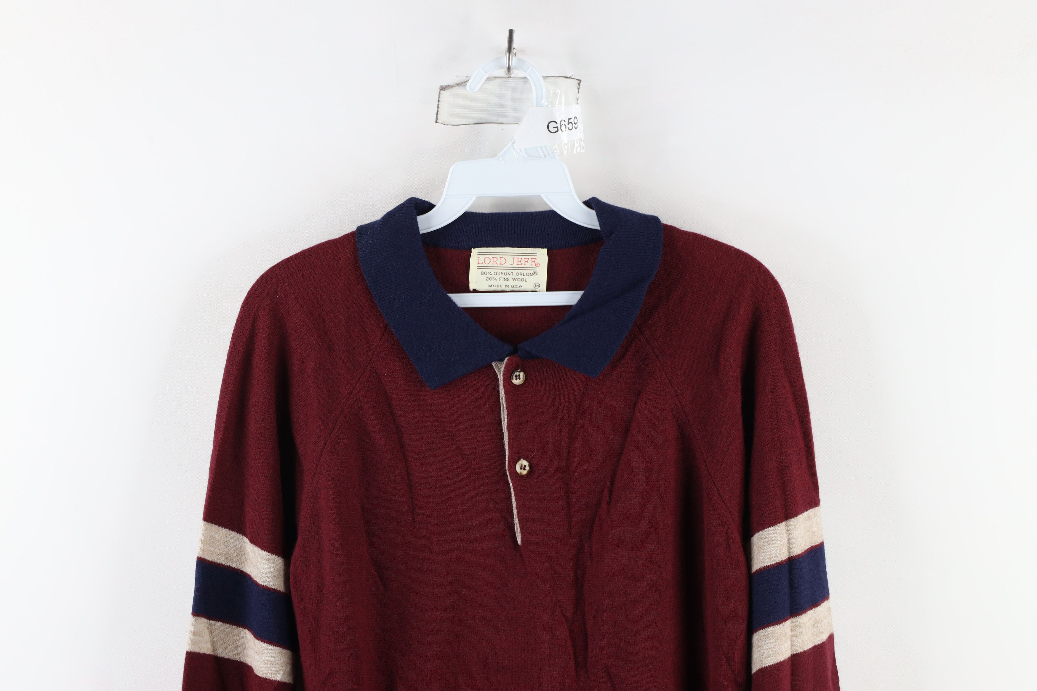 Vintage Vintage 60s 70s Streetwear Blend Knit Collared Sweater USA Size US M / EU 48-50 / 2 - 2 Thumbnail