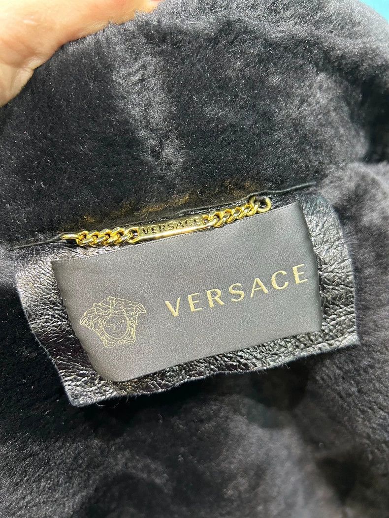 Versace Versace Fur is integrated into the leather coat Size S / US 4 / IT 40 - 6 Thumbnail