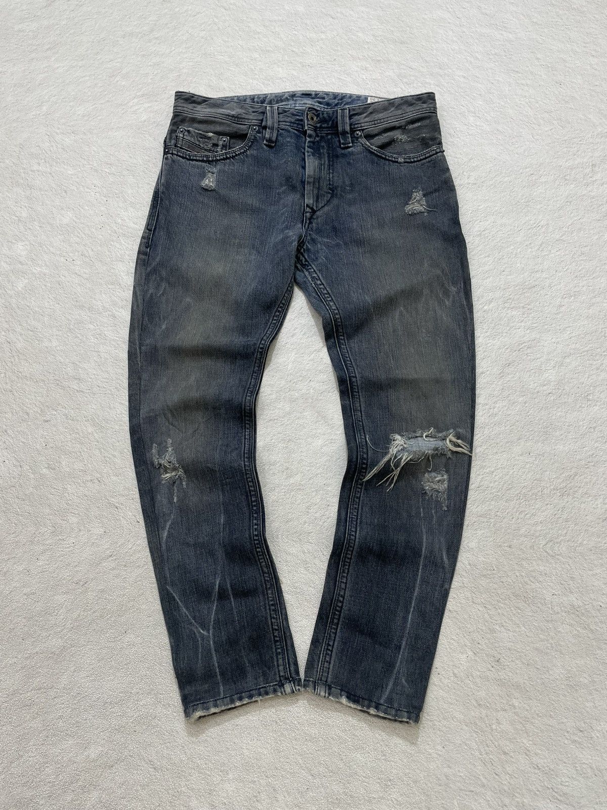 Kapital 2000s Diesel Thanaz Denim Ripped Jeans wash Ifsix LGB Number Size US 30 / EU 46 - 1 Thumbnail