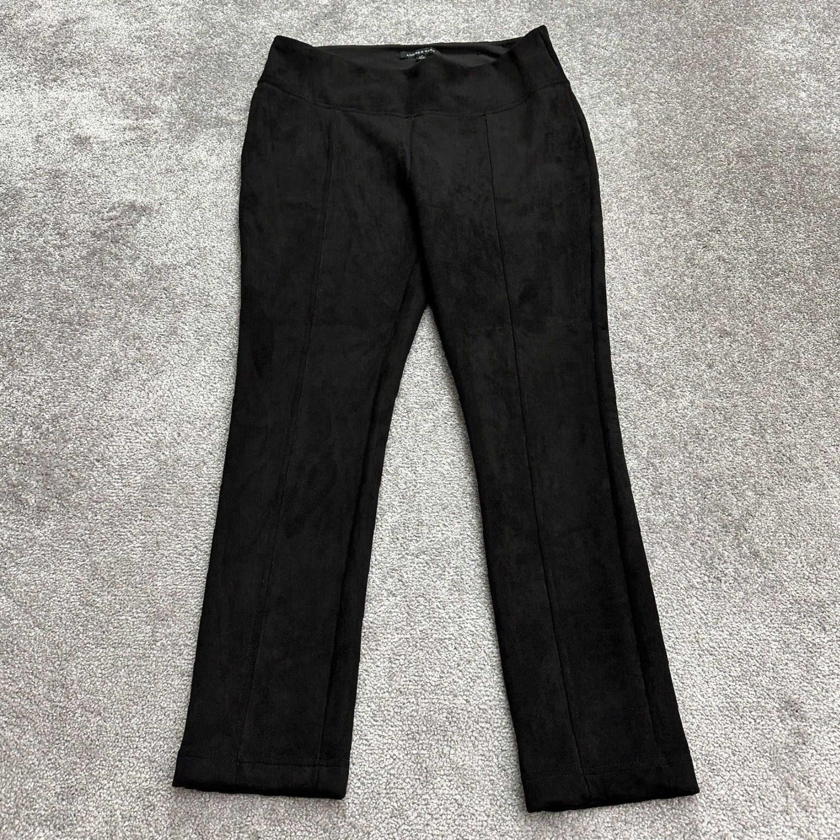 Andrew Marc Andrew Marc Black Suede Tapered Pull On Pants Womens Large 34x29.5 Regular Fit Size 36" / US 14 / IT 50 - 2 Thumbnail