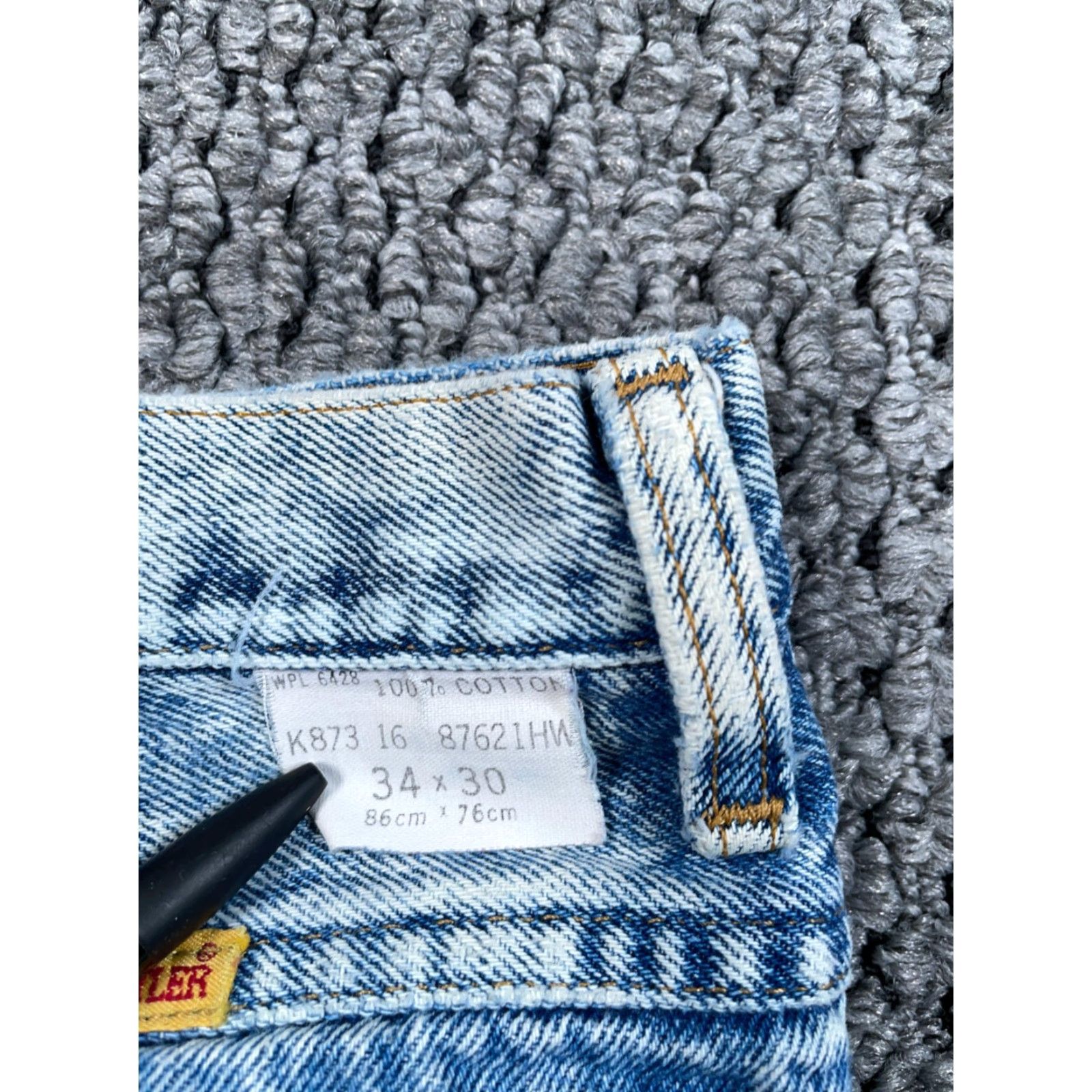 Denime VINTAGE Rustler Jeans 80s Denim Adults Men 32 x 26 Light Blue 5-Pocket 80s Retro Hipster Talon Zipper Mens Size US 32 / EU 48 - 3 Thumbnail
