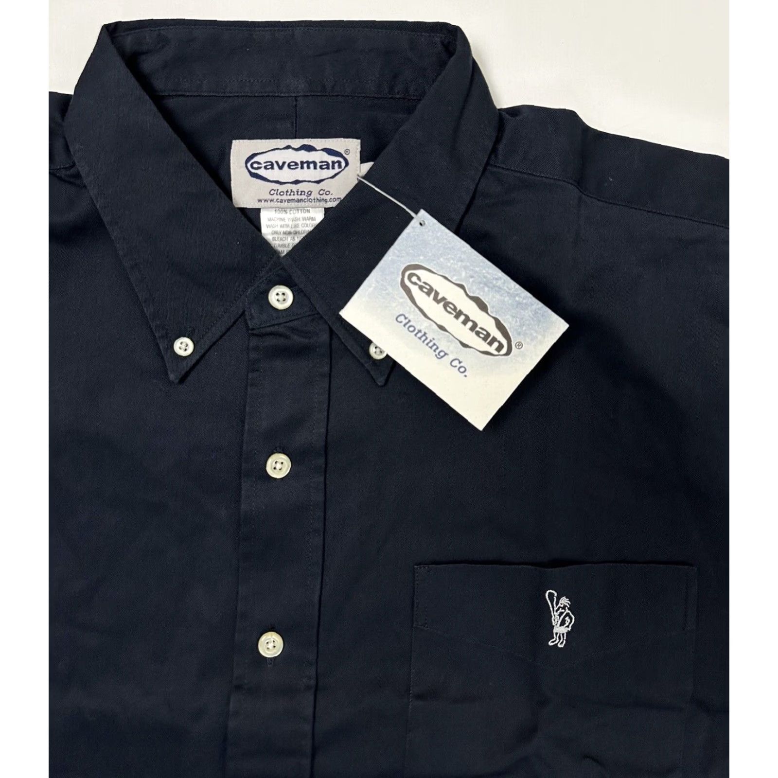 Vintage CAVEMAN COTTON TWILL BUTTON-DOWN SHIRT MEN L TALL NAVY LONG SLEEVE CASUAL MENS Size US L / EU 52-54 / 3 - 2 Thumbnail
