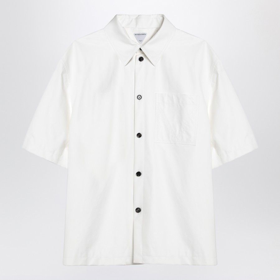 Bottega Veneta o1d2blof0825 Leather Shirt in White Size US M / EU 48-50 / 2 - 1 Thumbnail