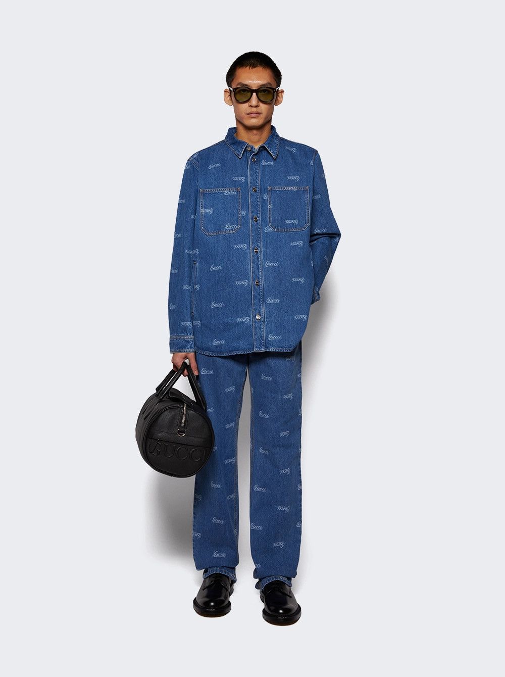 Gucci o1loc1c0925 Denim Pant With Lasered Gucci Details in Blue Size US 32 / EU 48 - 5 Thumbnail
