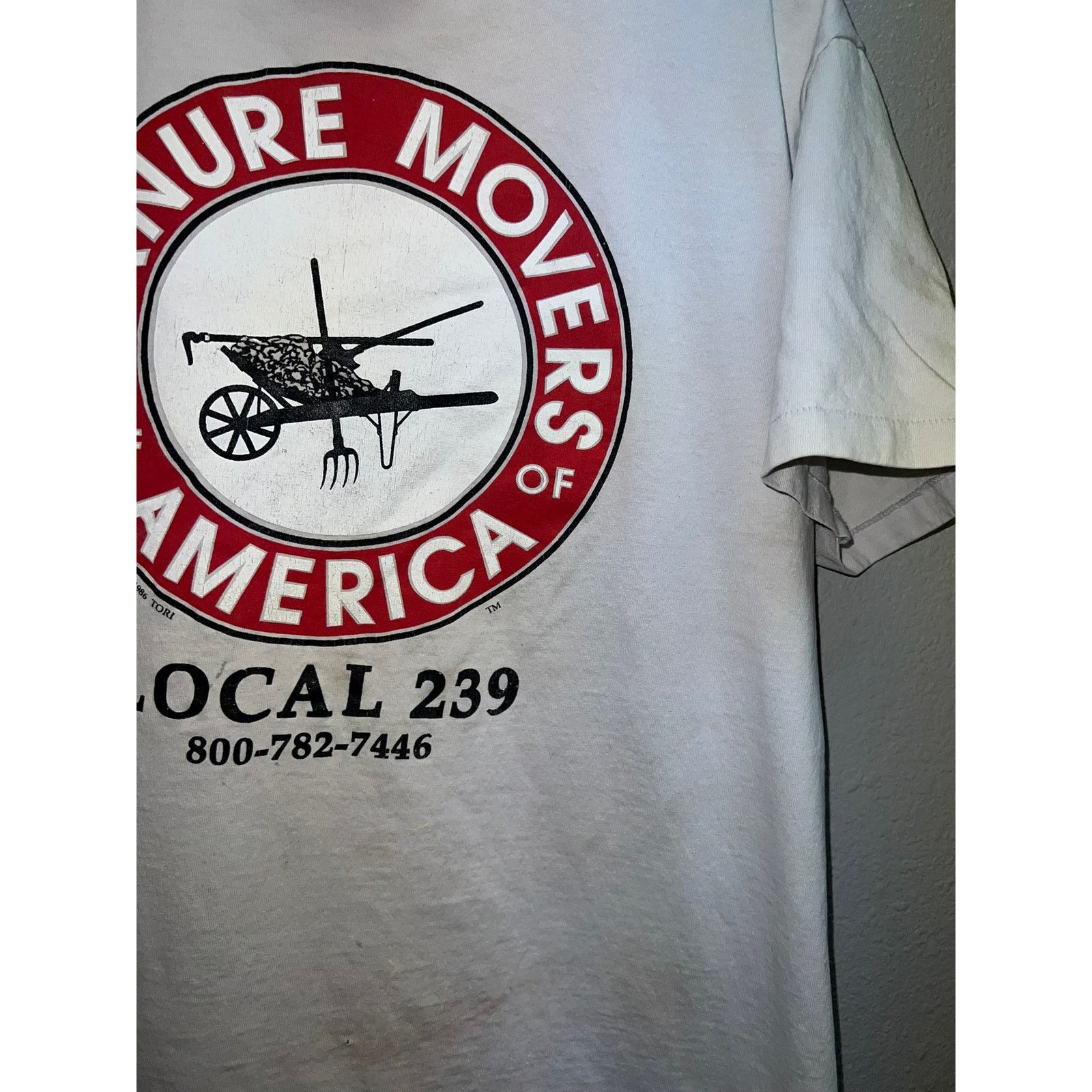 Vintage Vintage Manure Movers Of America Shirt Local 239 Union Tee L Size US L / EU 52-54 / 3 - 7 Thumbnail