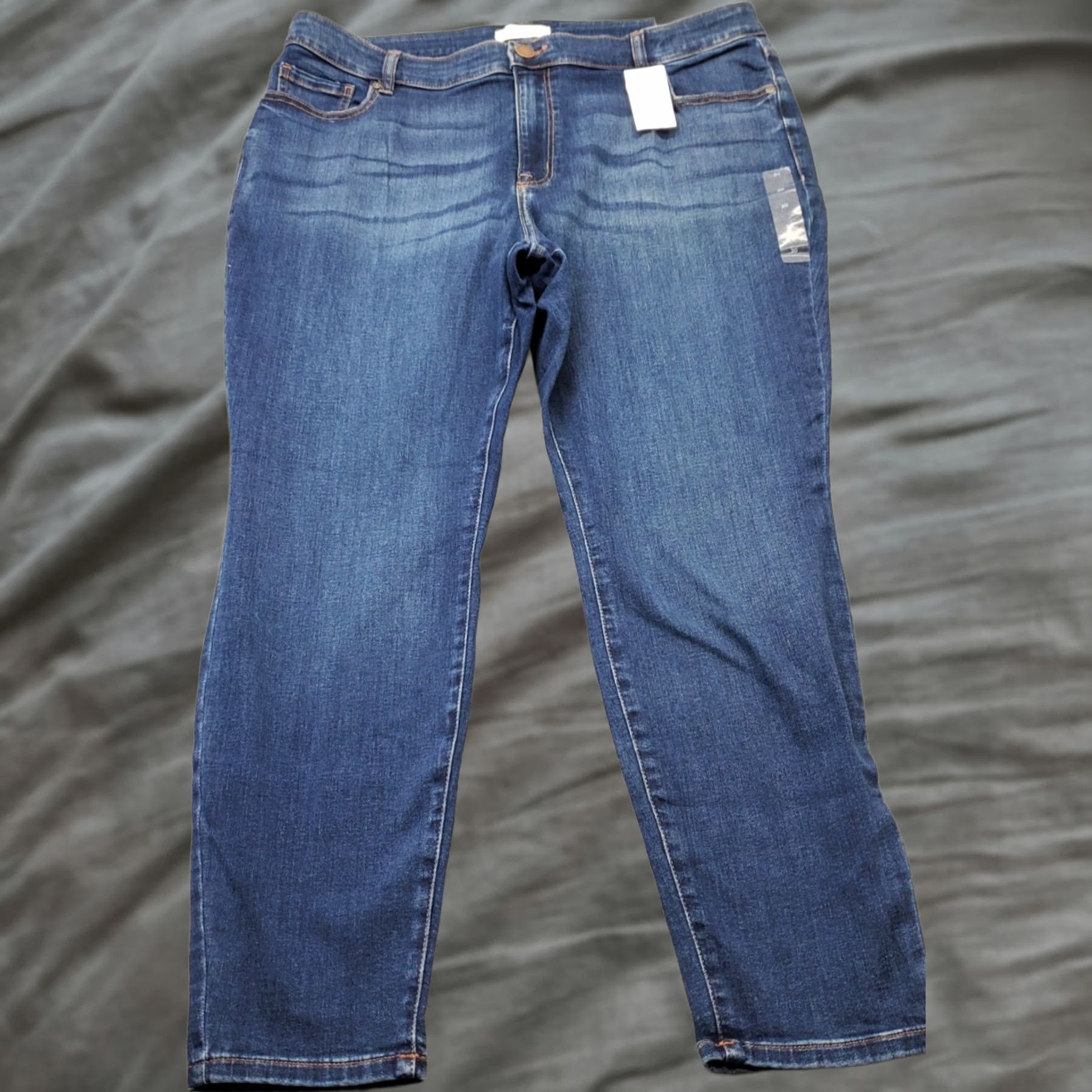 Vintage Lane Bryant Signature Fit Jeans Womens 20 Blue Mid Rise Skinny Leg Jeans Size 42" / US 20 - 1 Thumbnail