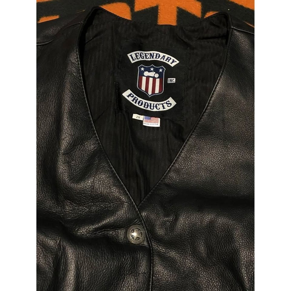 Genuine Leather LEGENDARY PRODUCTS Leather Vest 2XL Women, Made in USA Size XXL / US 16-18 / IT 52-54 - 5 Thumbnail