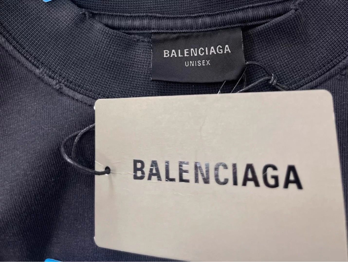 Balenciaga Balenciaga Tape Logo Loose SS Tee Dark Gray S/M Size US M / EU 48-50 / 2 - 5 Thumbnail