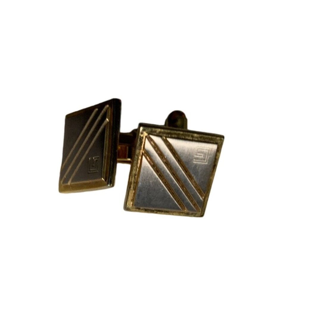Other Vintage Mens Squared Gold Toned Cuff Links Size ONE SIZE - 1 Thumbnail