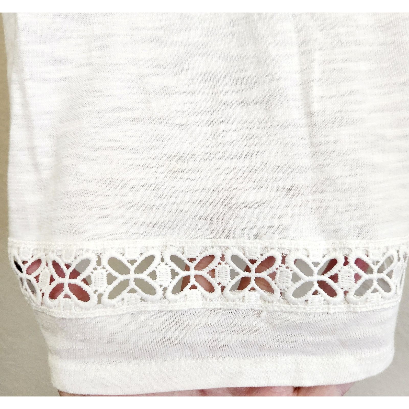 Other Hannah White Crochet Lace Bodice Cap Flutter Sleeves Medium Size M / US 6-8 / IT 42-44 - 2 Thumbnail