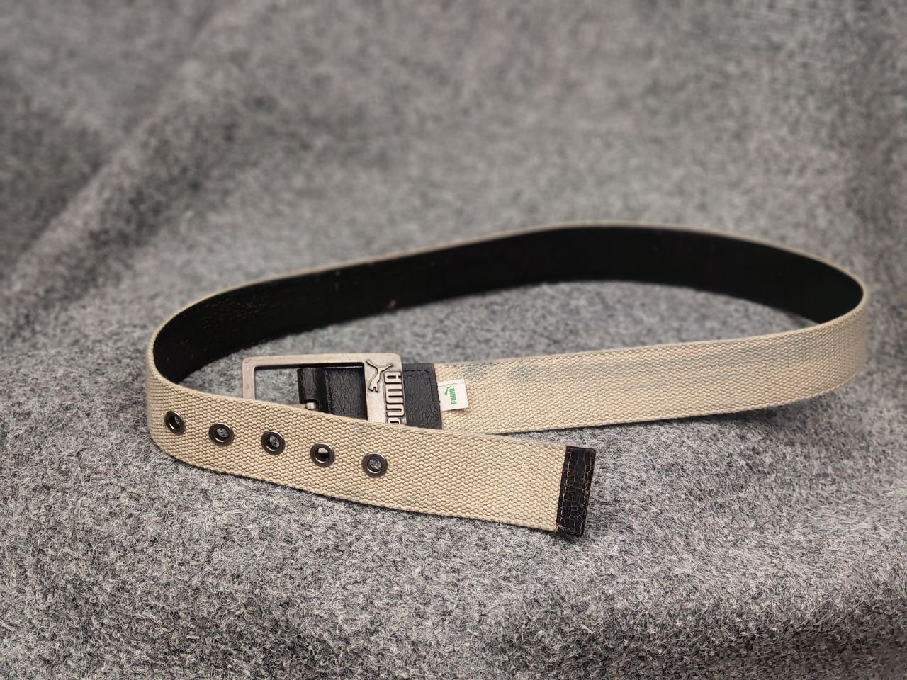 Puma Vintage Puma Logo Dark Brown Canvas Belt Y2K Style Size ONE SIZE - 9 Thumbnail