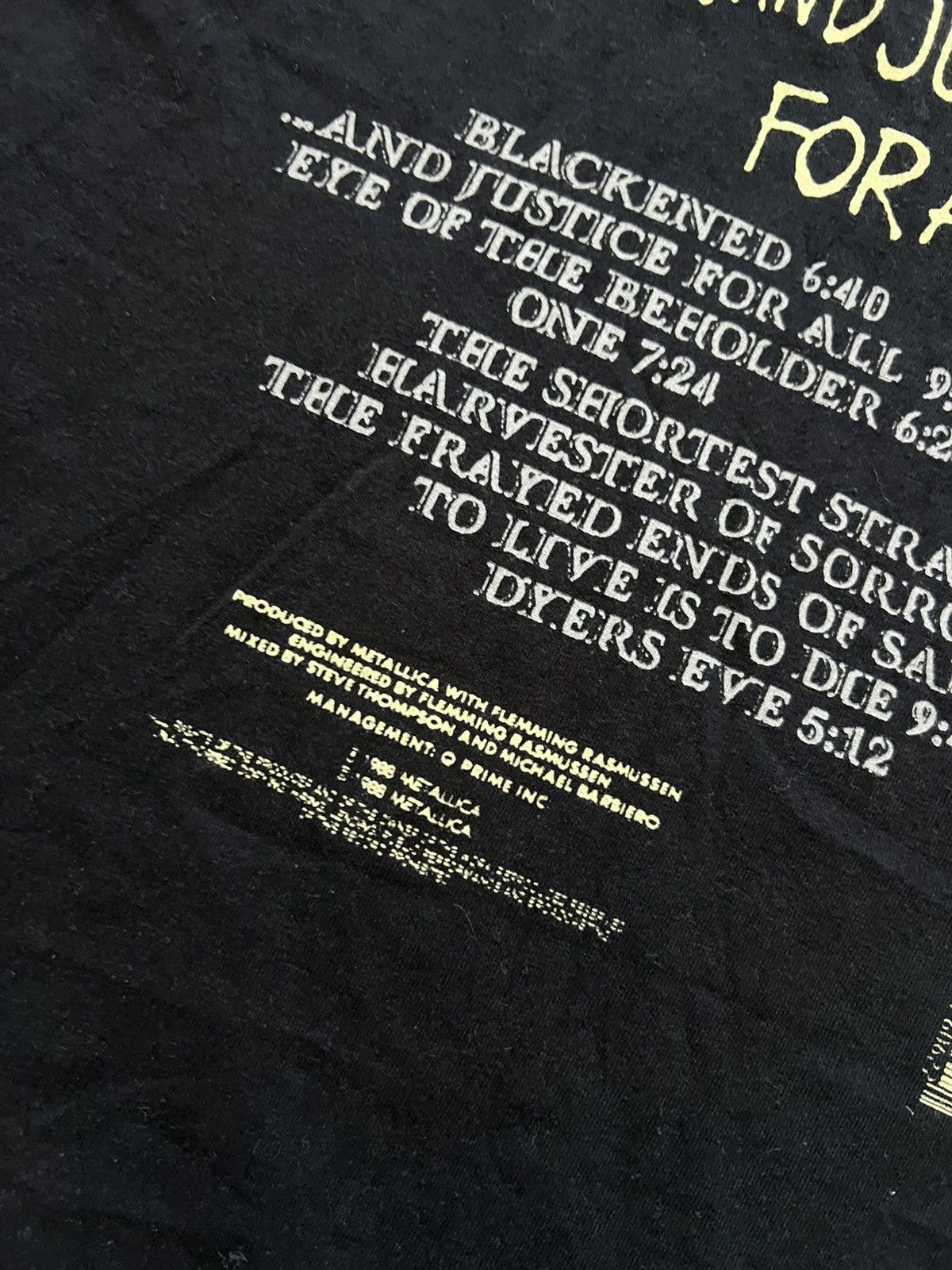 Metallica Metallica Justice For All Tracks T-Shirt XL Size US XL / EU 56 / 4 - 8 Thumbnail