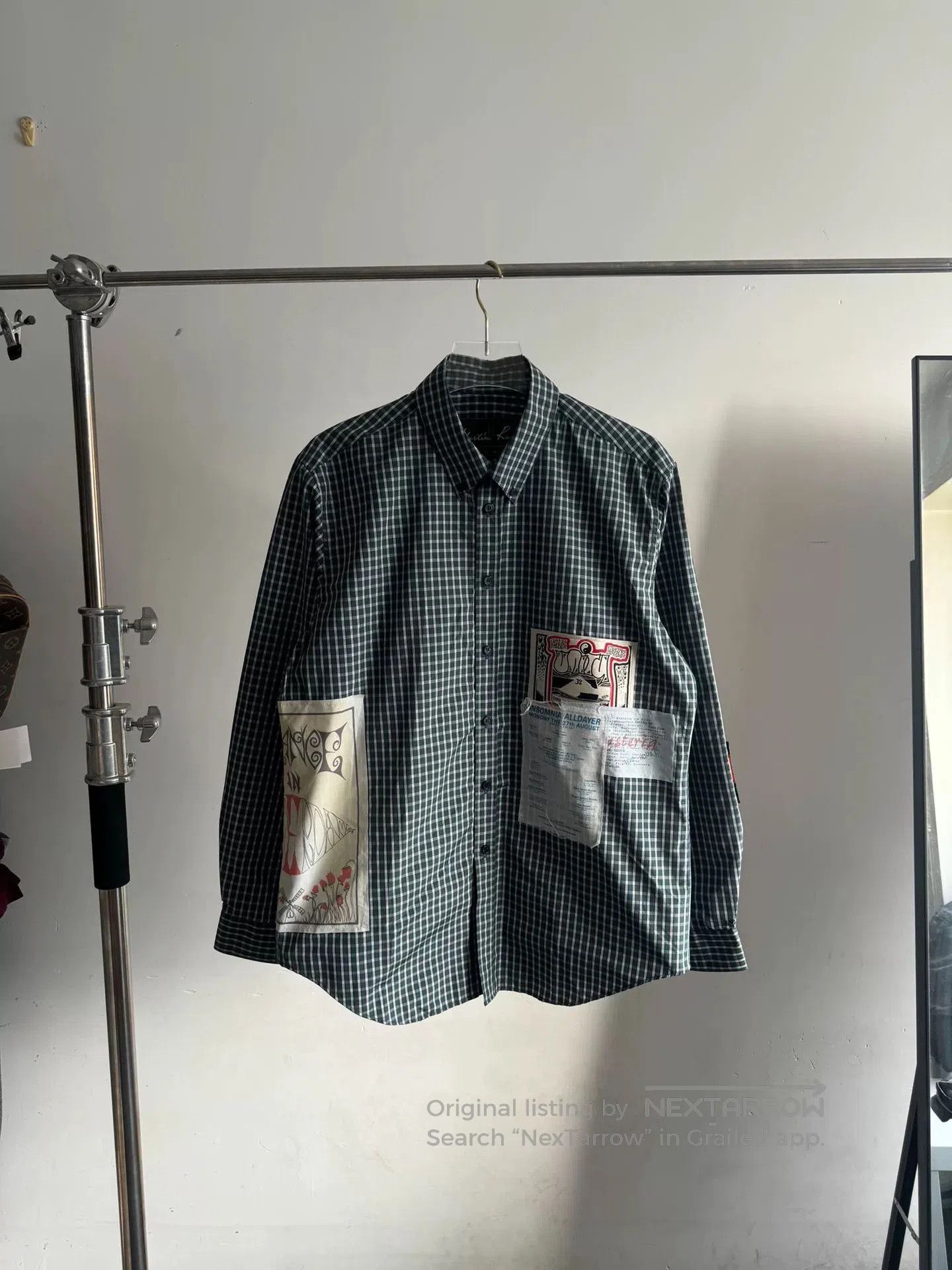 Martine Rose Martine Rose Green Plaid Patch Shirt. Size US L / EU 52-54 / 3 - 1 Thumbnail