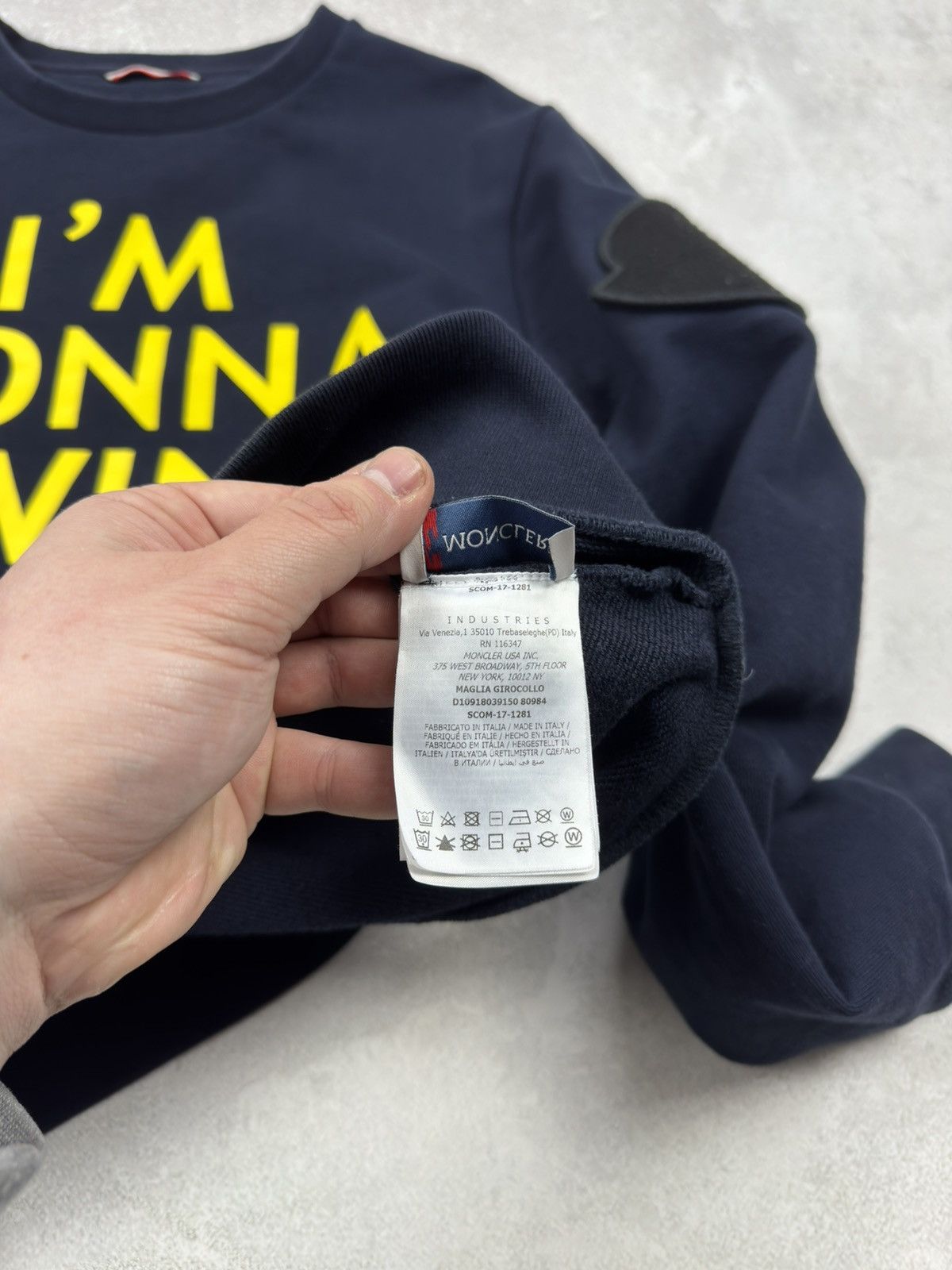 Moncler Moncler Maglia Girocollo I'm Gonna Win Blue Sweatshirt Patch Size US M / EU 48-50 / 2 - 12 Thumbnail