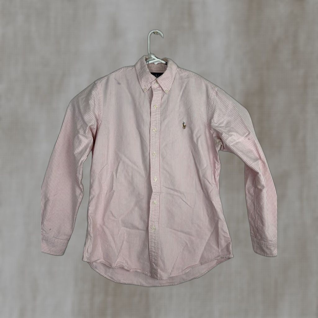 Ralph Lauren Ralph Lauren Mens Custom Fit Long Sleeve Button-Down Pink Striped Shirt M Multicolor Womens? Size US M / EU 48-50 / 2 - 1 Thumbnail