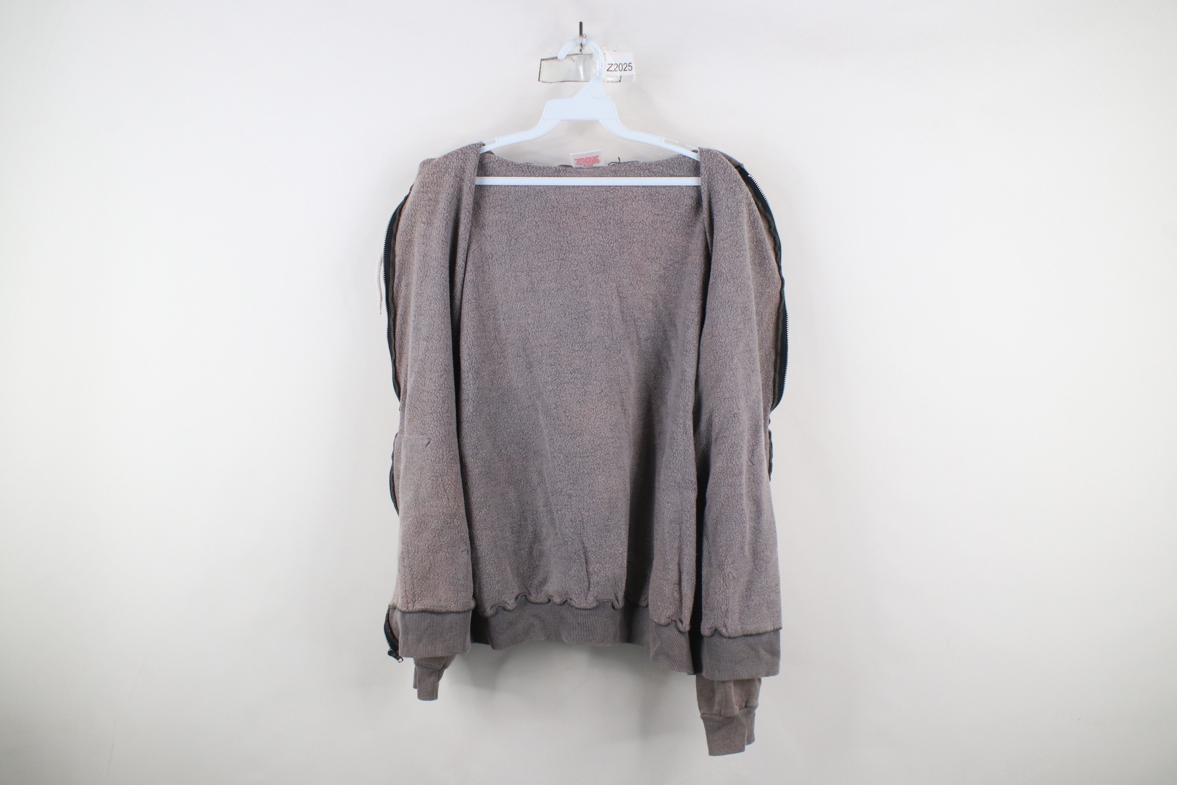 Vintage Vintage 80s 90s Streetwear Faded Full Zip Hoodie Gray USA Size US XL / EU 56 / 4 - 10 Thumbnail