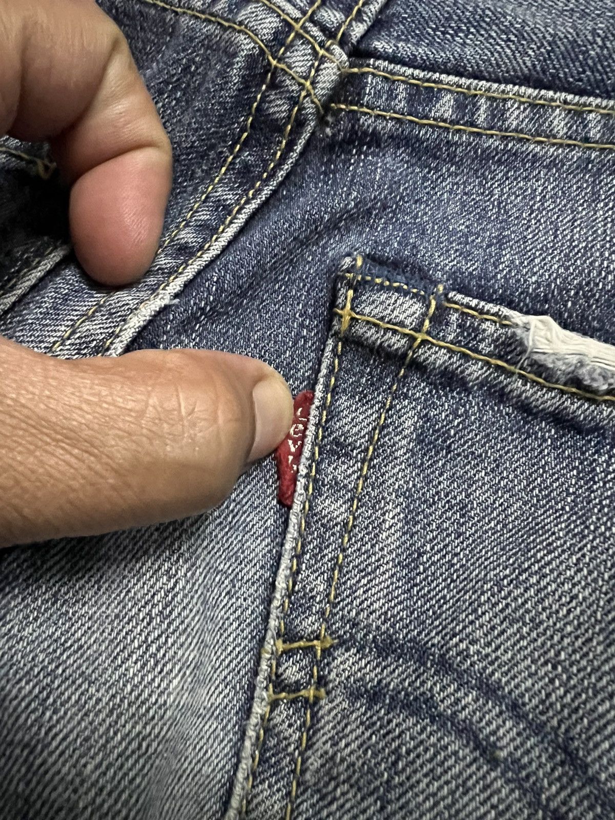 Levi's 💥Baggy💥Vintage LPC Levis 502 Faded Distressed Jean Size US 33 - 18 Thumbnail
