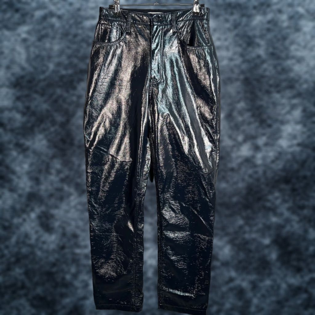 Abercrombie & Fitch VINTAGE Abercrombie & Fitch 90s Ultra High Rise Straight Pants Faux Patent Leather 27/4 Women's Pants Black 90s Straight Ankle Womens 4 Size 27" / US 4 / IT 40 - 1 Thumbnail