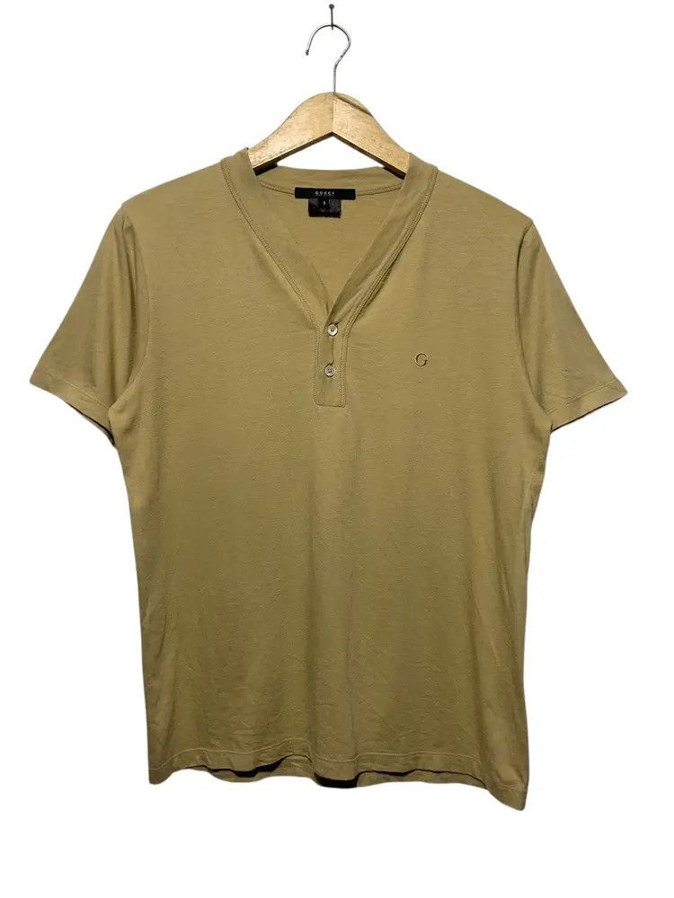 Gucci Gucci Tom Ford beige button tee Size US S / EU 44-46 / 1 - 1 Thumbnail