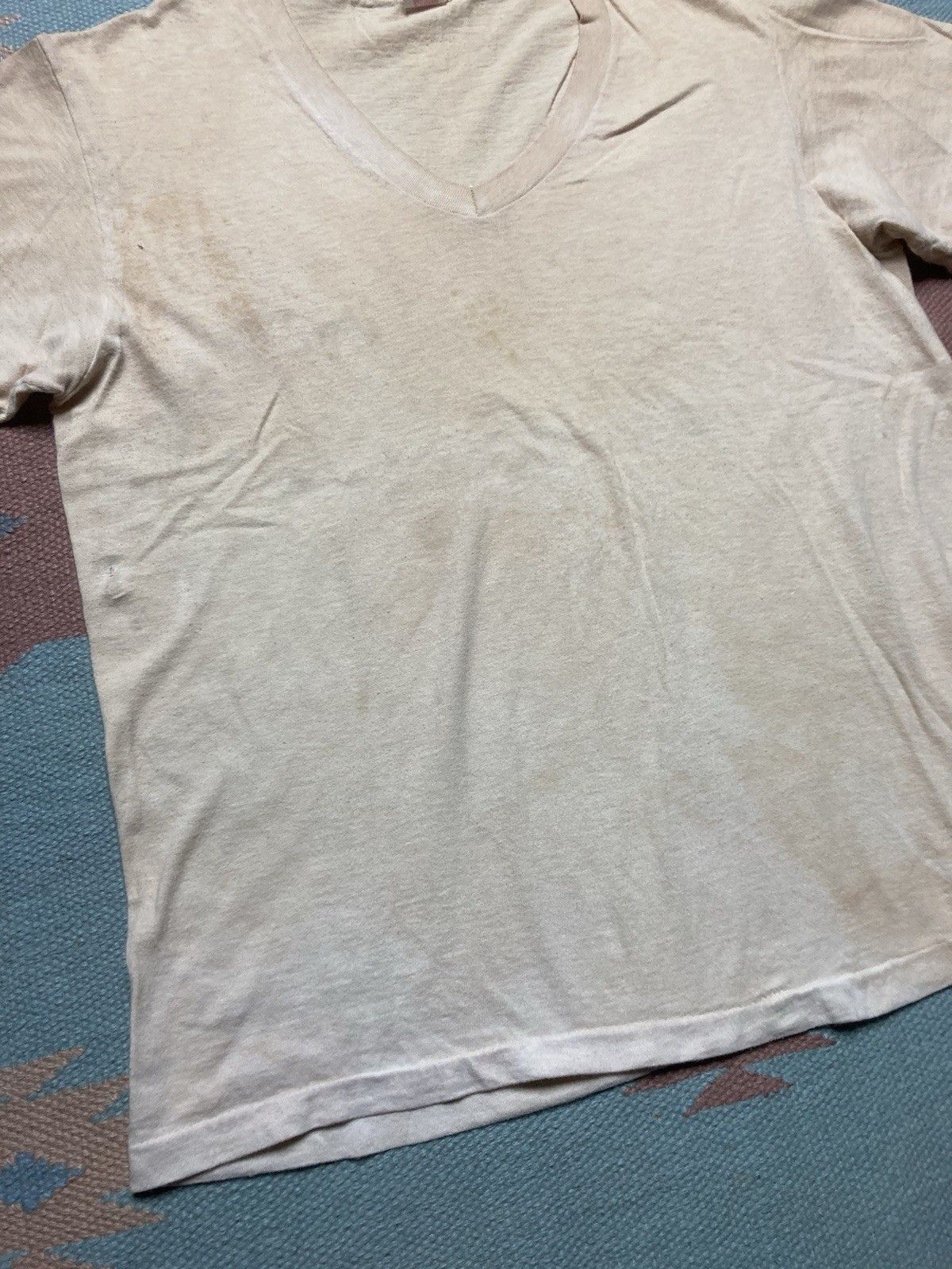 Hanes × Vintage 80s blank white t shirt Hanes v neck soft grunge cotton M Size US M / EU 48-50 / 2 - 4 Thumbnail