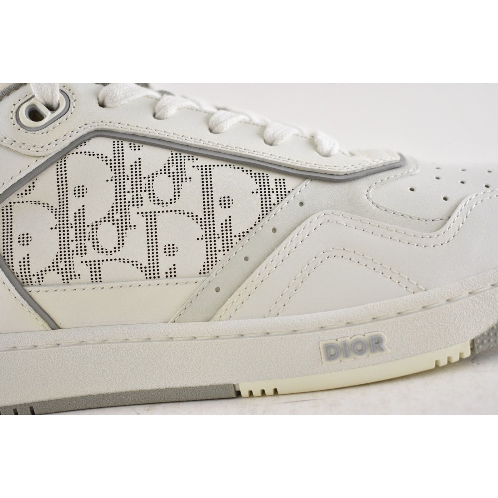 Dior Dior Mens B27 White Grey Leather Low Top Sneakers 44 11 Size US 11 / EU 44 - 6 Thumbnail