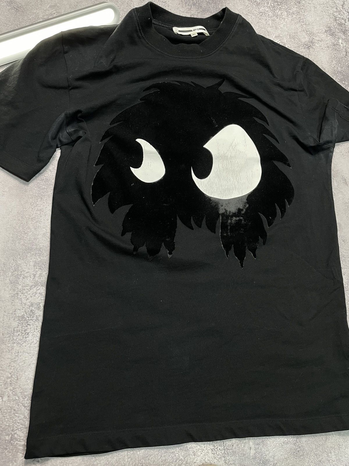 Alexander McQueen Alexander McQueen Monster Velour Velvet Logo Tee S Size US S / EU 44-46 / 1 - 6 Thumbnail