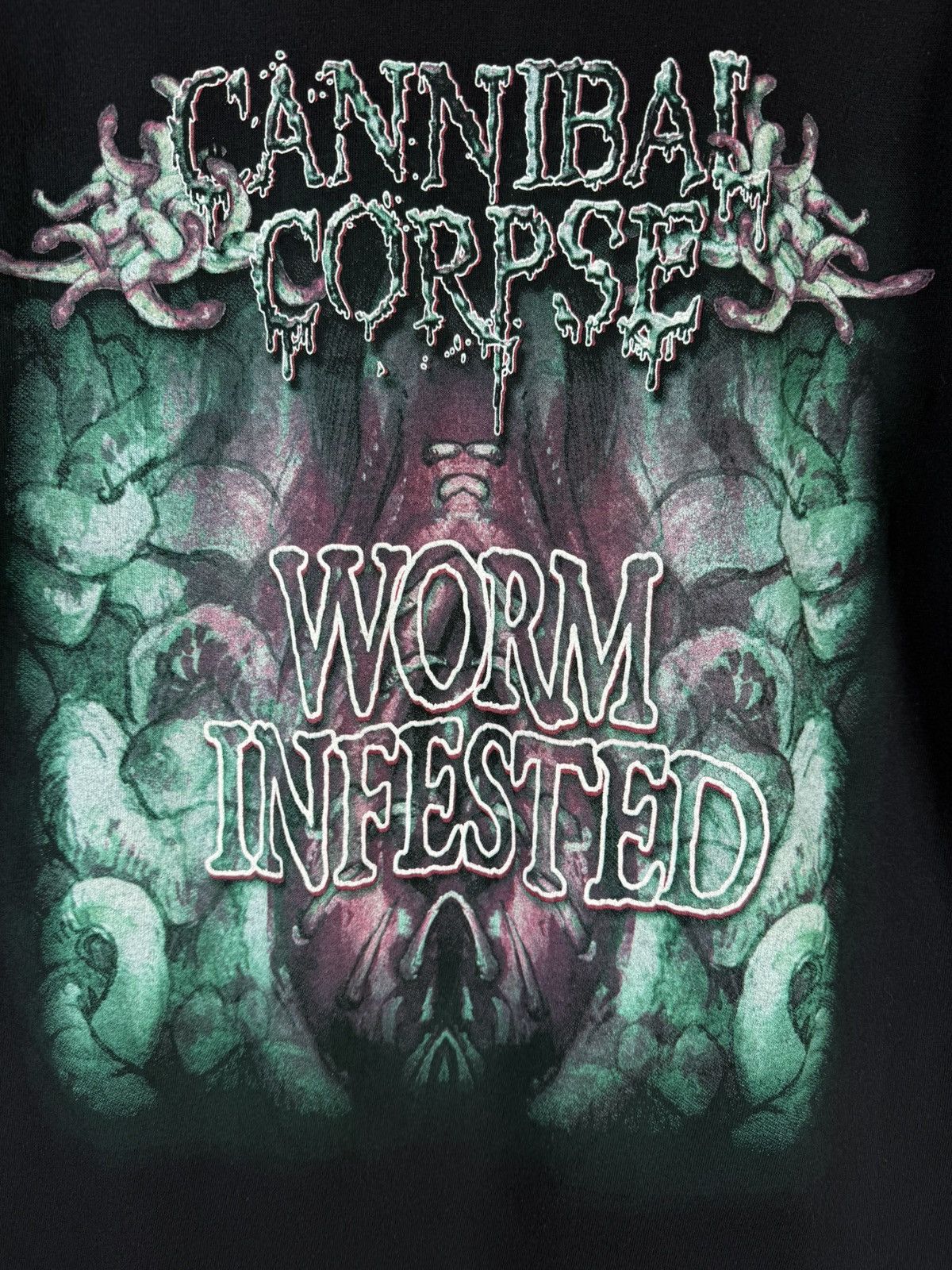 Band Tees 00s Cannibal Corpse 2002 Worm Infested Death Metal T-Shirt M Size US M / EU 48-50 / 2 - 7 Thumbnail