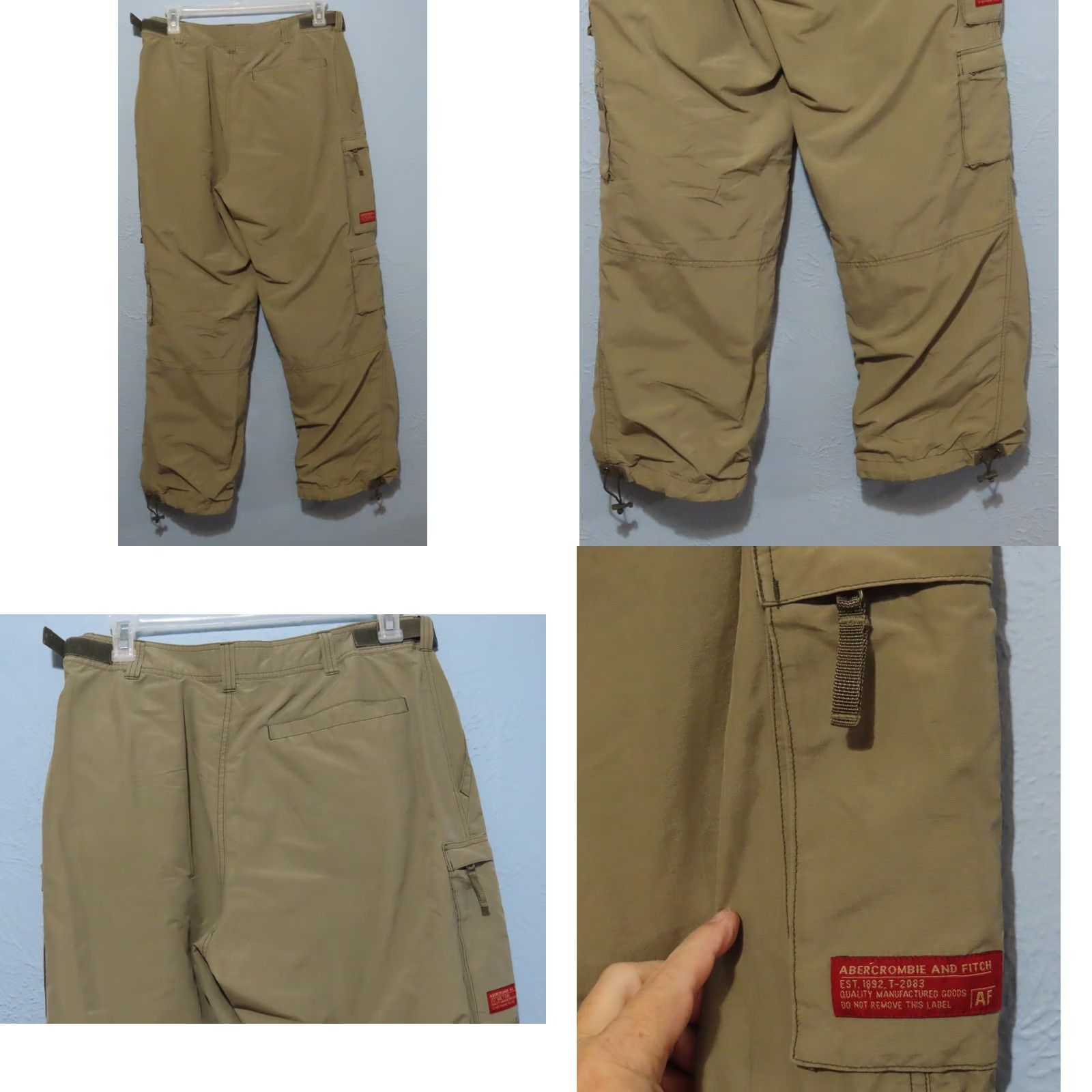 Abercrombie & Fitch Abercrombie & Fitch Pants Mens Large Brown Cargo Paratrooper T-2083 Y2K 90s Outdoor Casual Cargo Pants Mens Size US 33 - 8 Thumbnail