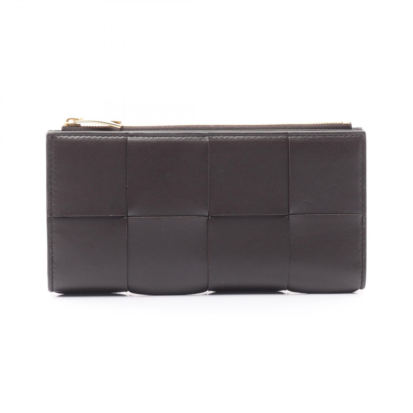 Bottega Veneta Bottega Veneta Intrecciato Bi-Fold Long Wallet Leather Brown Size ONE SIZE - 1 Thumbnail