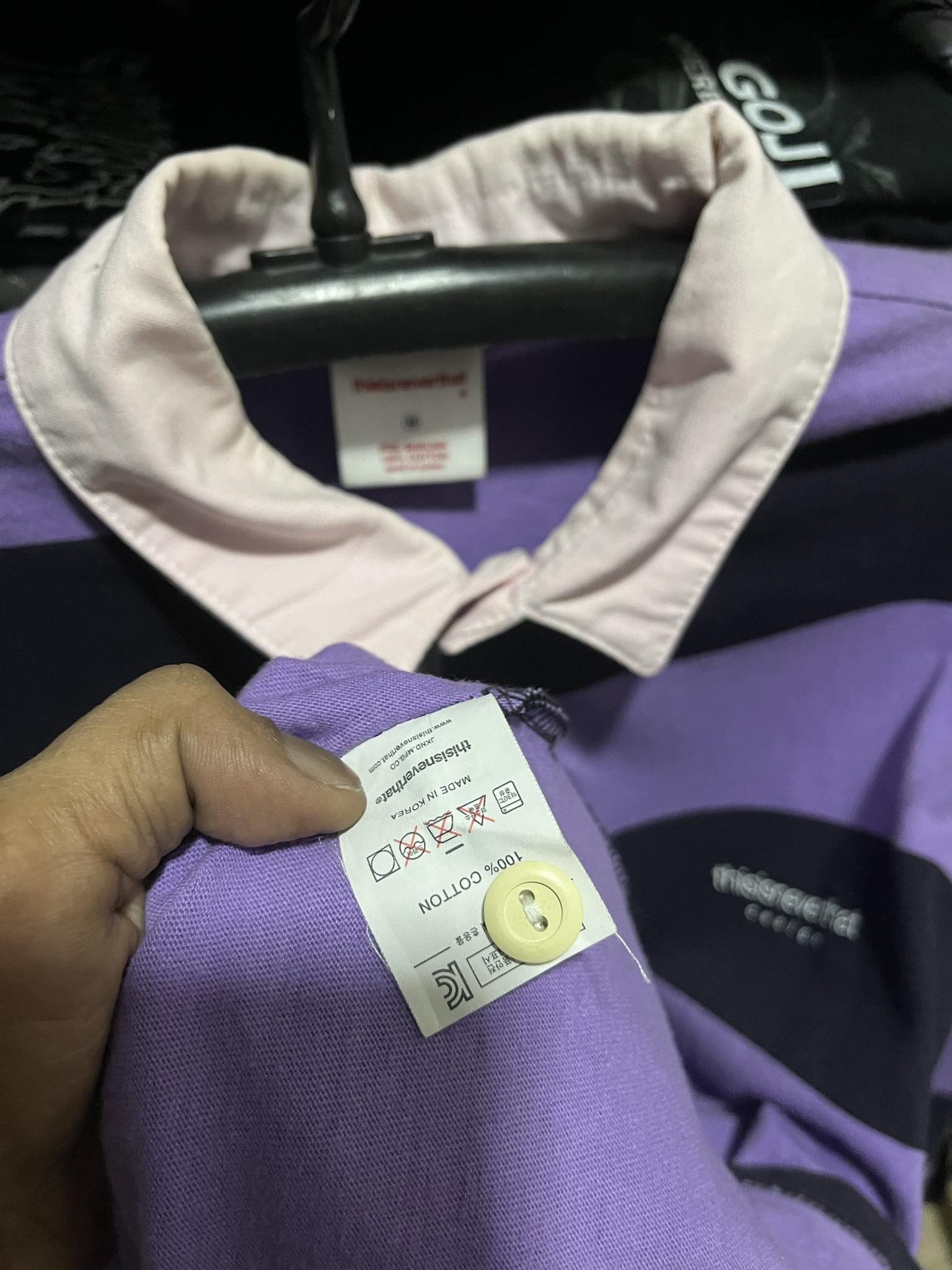 thisisneverthat Thisisneverthat Design Purple Black Striped Polo Shirt Size US M / EU 48-50 / 2 - 7 Thumbnail