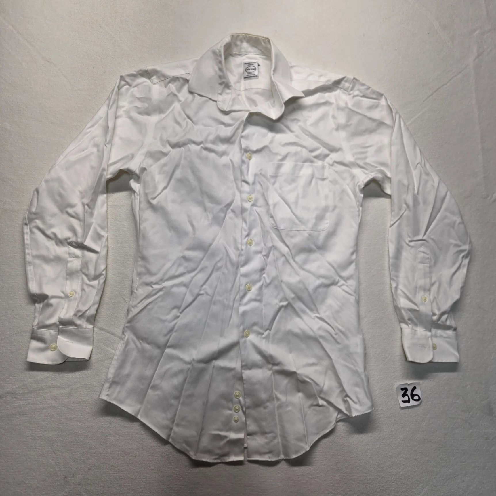 Pronto Uomo Pronto Uomo Shirt Dress Shirt Slim Non-Iron White 14.5 32/33 Mens Size 40R - 2 Thumbnail