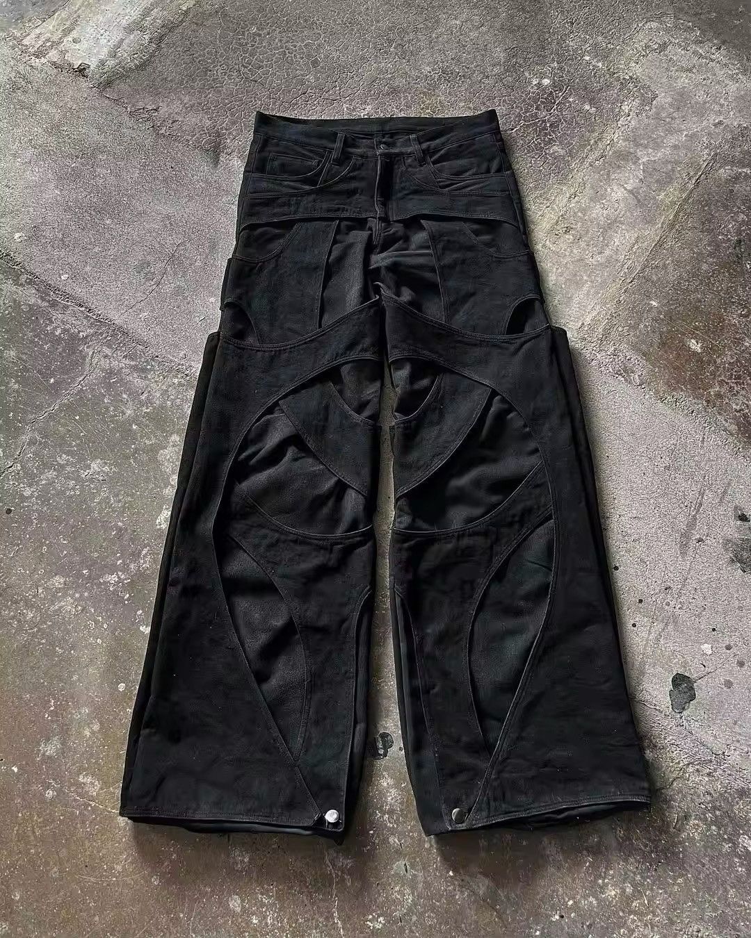 Japanese Brand × Jean Men Floor Mopping Hollow Design Jeans Size US 33 - 9 Thumbnail